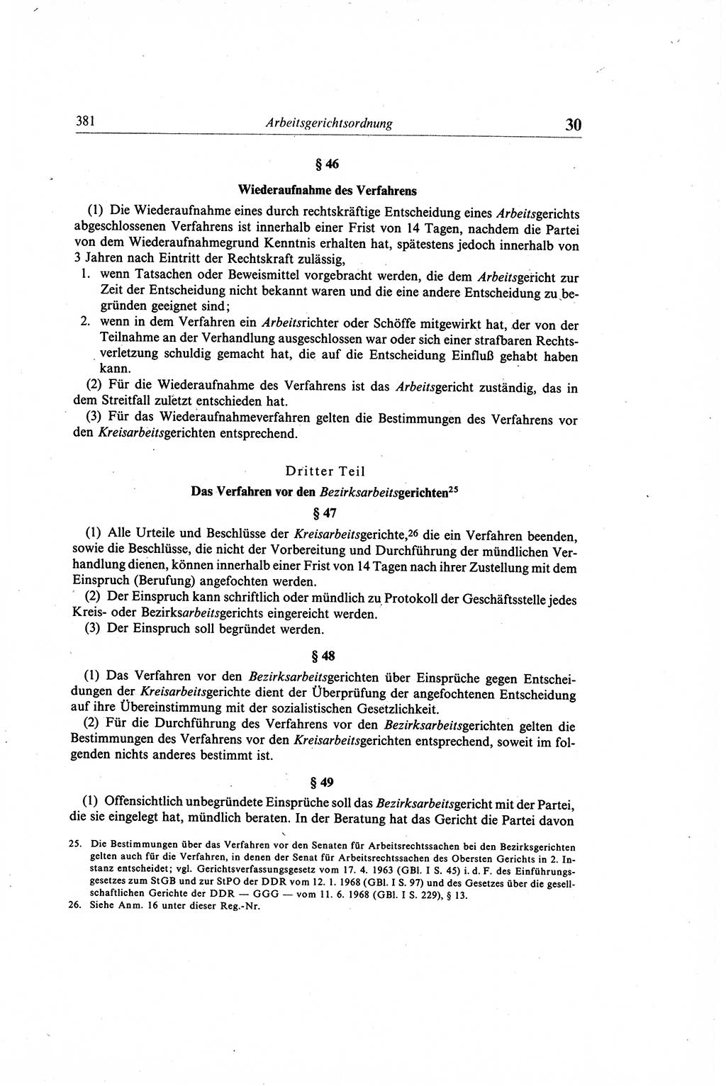 Gesetzbuch der Arbeit (GBA) und andere ausgewählte rechtliche Bestimmungen [Deutsche Demokratische Republik (DDR)] 1968, Seite 381 (GBA DDR 1968, S. 381)