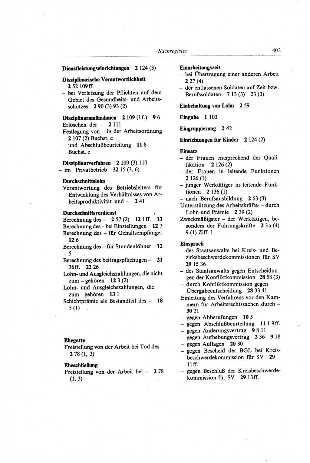Gesetzbuch der Arbeit (GBA) und andere ausgewählte rechtliche Bestimmungen [Deutsche Demokratische Republik (DDR)] 1968, Seite 402 (GBA DDR 1968, S. 402)