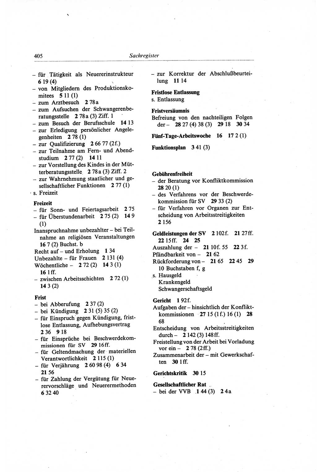 Gesetzbuch der Arbeit (GBA) und andere ausgewählte rechtliche Bestimmungen [Deutsche Demokratische Republik (DDR)] 1968, Seite 405 (GBA DDR 1968, S. 405)