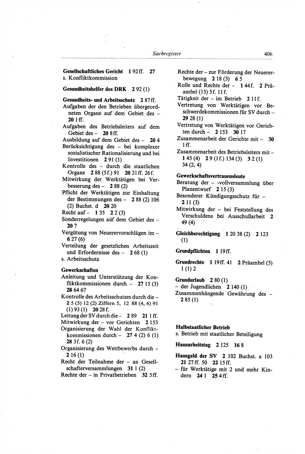 Gesetzbuch der Arbeit (GBA) und andere ausgewählte rechtliche Bestimmungen [Deutsche Demokratische Republik (DDR)] 1968, Seite 406 (GBA DDR 1968, S. 406)