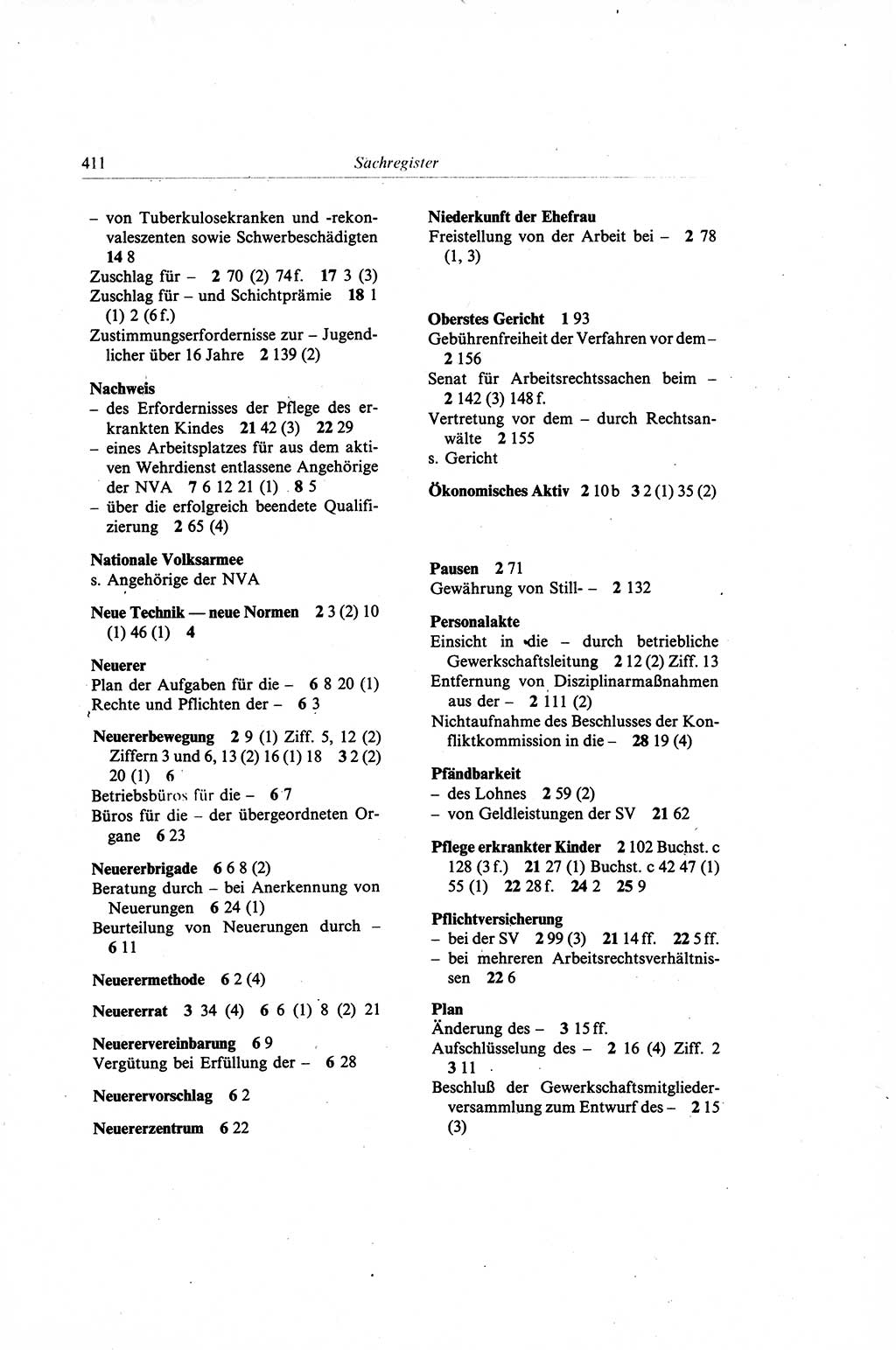 Gesetzbuch der Arbeit (GBA) und andere ausgewählte rechtliche Bestimmungen [Deutsche Demokratische Republik (DDR)] 1968, Seite 411 (GBA DDR 1968, S. 411)