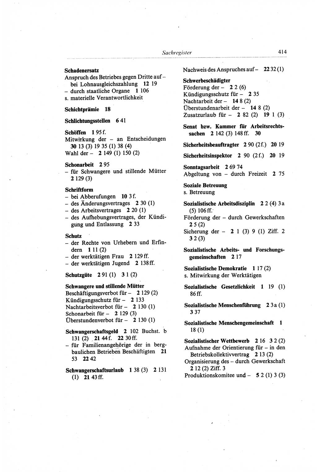 Gesetzbuch der Arbeit (GBA) und andere ausgewählte rechtliche Bestimmungen [Deutsche Demokratische Republik (DDR)] 1968, Seite 414 (GBA DDR 1968, S. 414)
