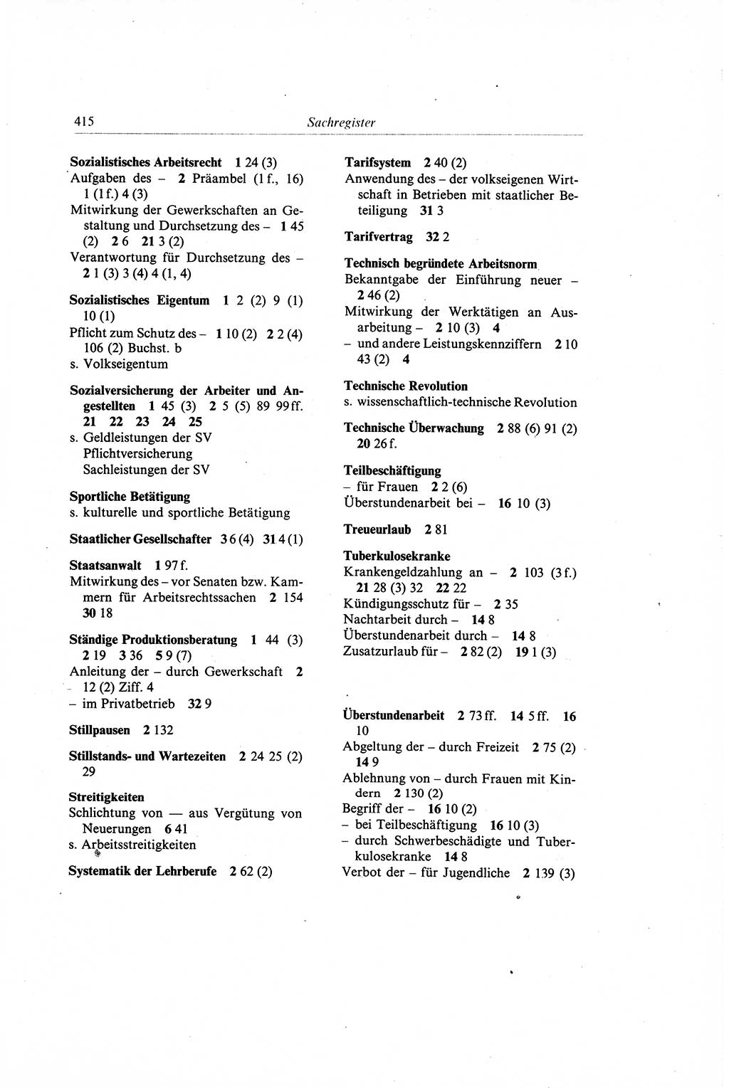 Gesetzbuch der Arbeit (GBA) und andere ausgewählte rechtliche Bestimmungen [Deutsche Demokratische Republik (DDR)] 1968, Seite 415 (GBA DDR 1968, S. 415)