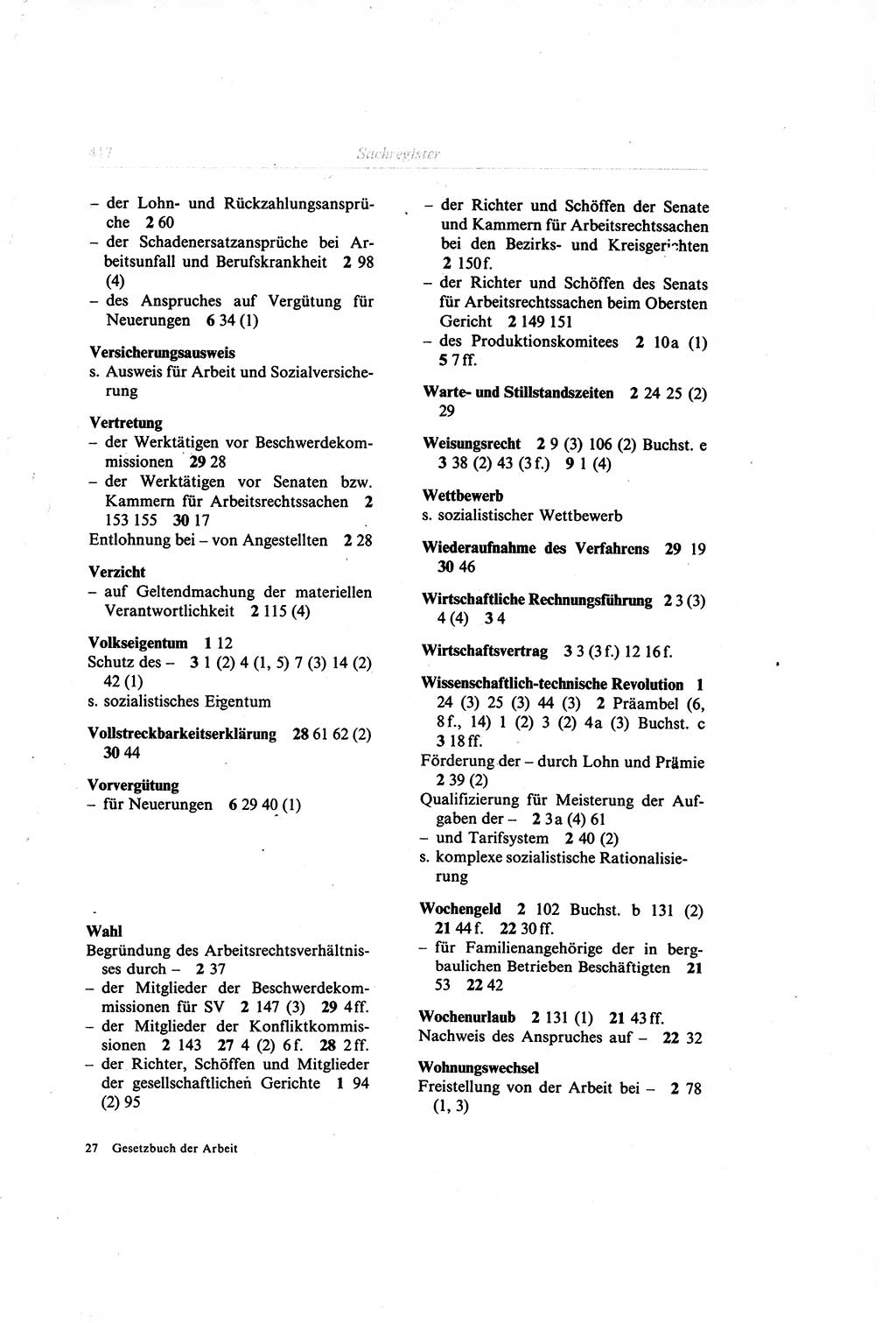 Gesetzbuch der Arbeit (GBA) und andere ausgewählte rechtliche Bestimmungen [Deutsche Demokratische Republik (DDR)] 1968, Seite 417 (GBA DDR 1968, S. 417)