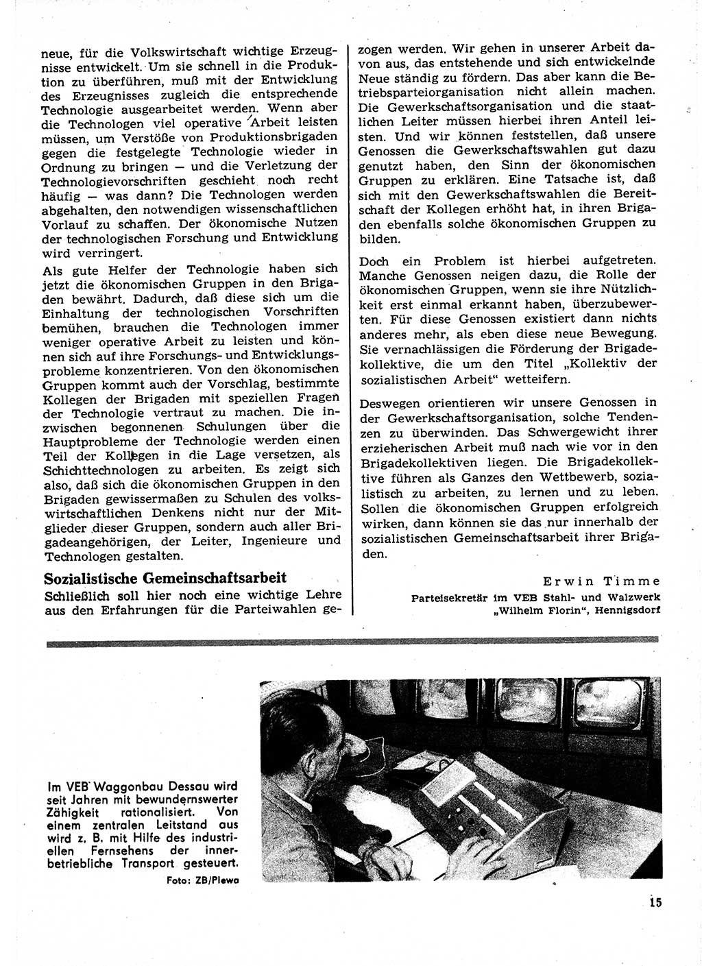 Neuer Weg (NW), Organ des Zentralkomitees (ZK) der SED (Sozialistische Einheitspartei Deutschlands) für Fragen des Parteilebens, 23. Jahrgang [Deutsche Demokratische Republik (DDR)] 1968, Seite 15 (NW ZK SED DDR 1968, S. 15)