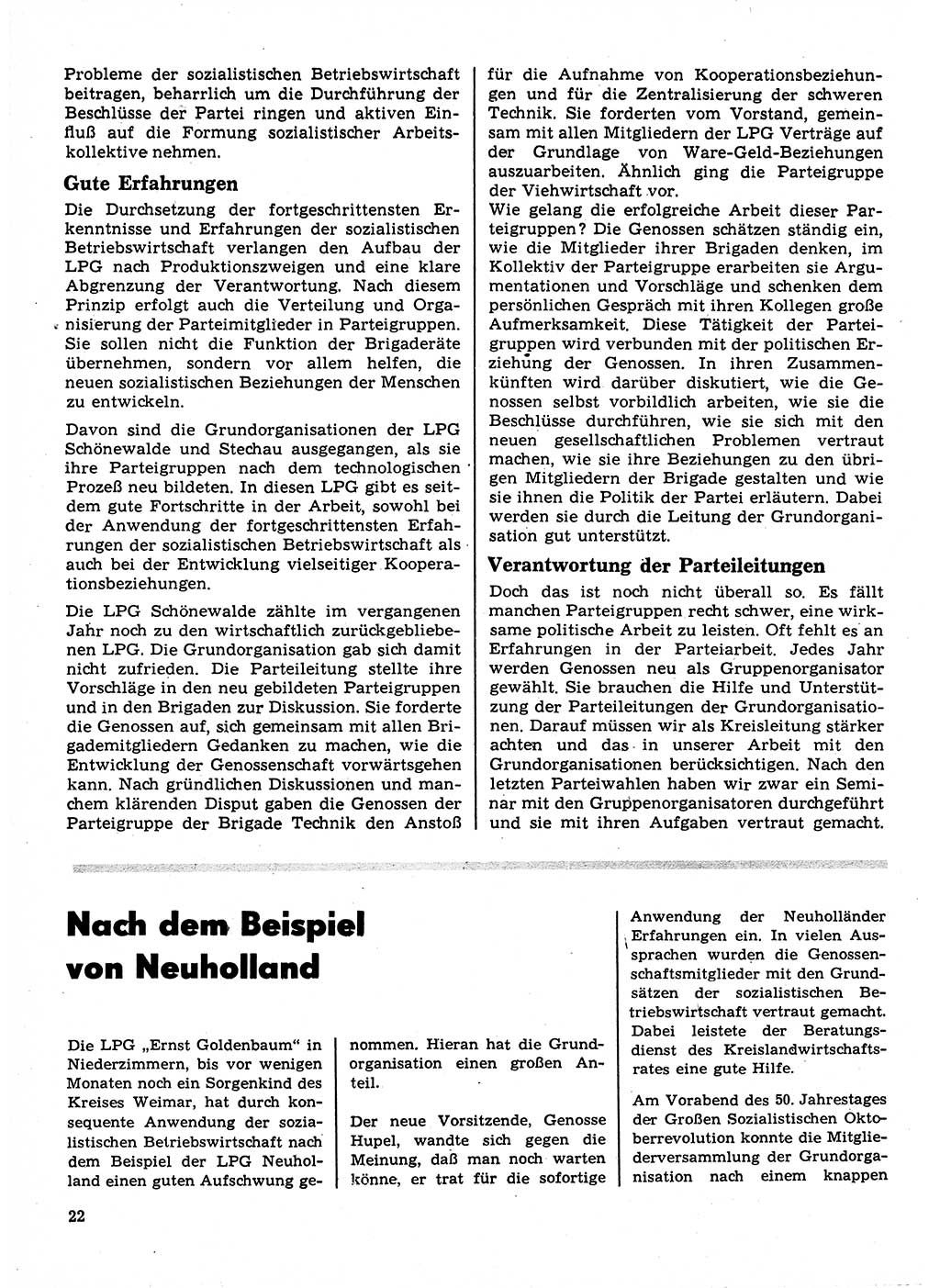 Neuer Weg (NW), Organ des Zentralkomitees (ZK) der SED (Sozialistische Einheitspartei Deutschlands) für Fragen des Parteilebens, 23. Jahrgang [Deutsche Demokratische Republik (DDR)] 1968, Seite 22 (NW ZK SED DDR 1968, S. 22)