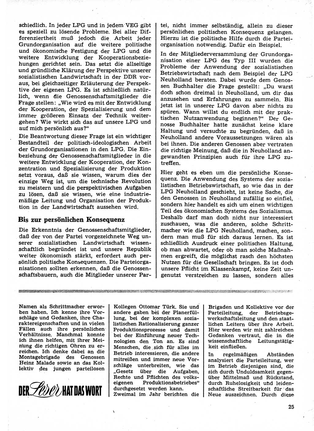 Neuer Weg (NW), Organ des Zentralkomitees (ZK) der SED (Sozialistische Einheitspartei Deutschlands) für Fragen des Parteilebens, 23. Jahrgang [Deutsche Demokratische Republik (DDR)] 1968, Seite 25 (NW ZK SED DDR 1968, S. 25)