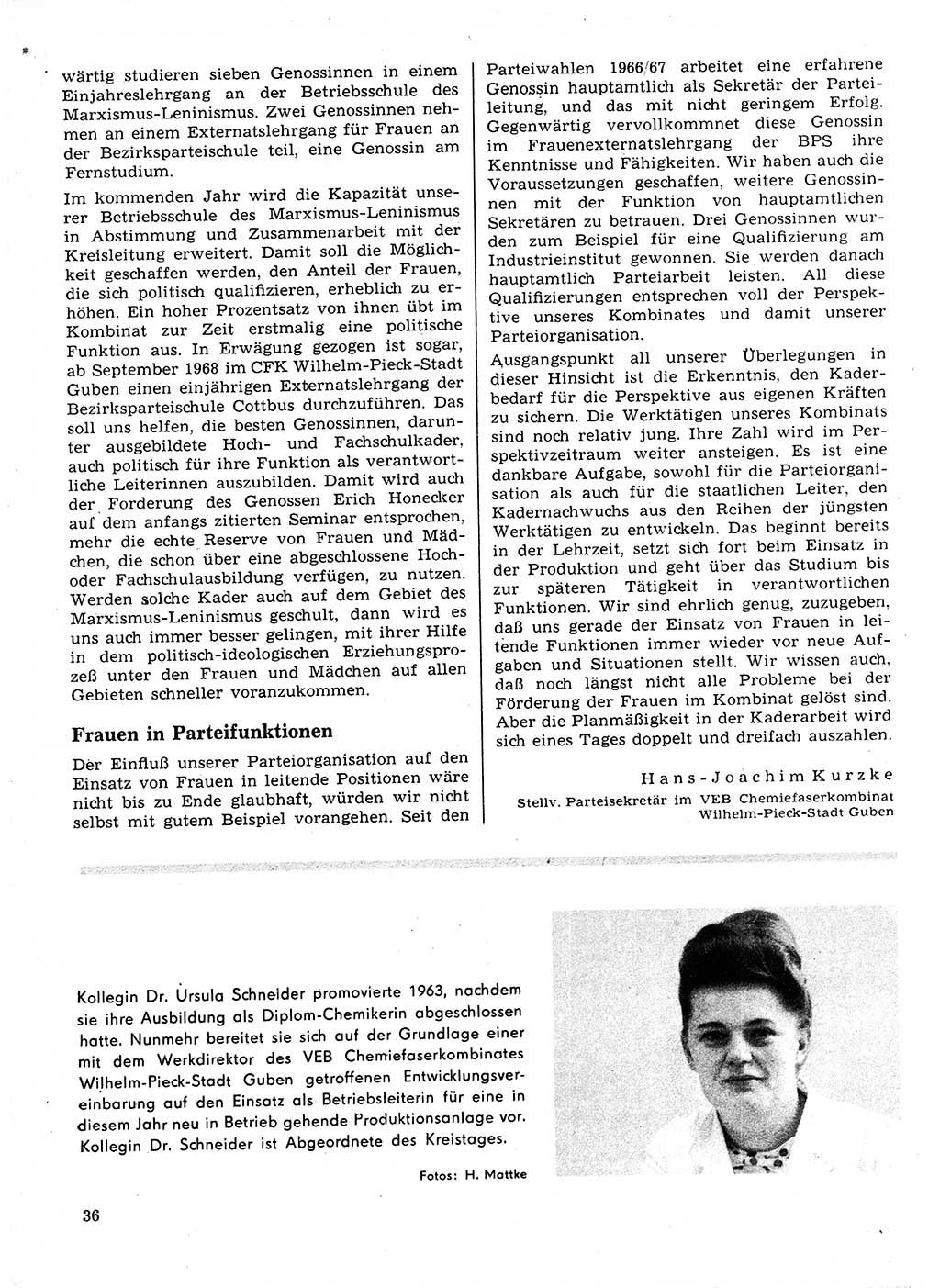 Neuer Weg (NW), Organ des Zentralkomitees (ZK) der SED (Sozialistische Einheitspartei Deutschlands) für Fragen des Parteilebens, 23. Jahrgang [Deutsche Demokratische Republik (DDR)] 1968, Seite 36 (NW ZK SED DDR 1968, S. 36)