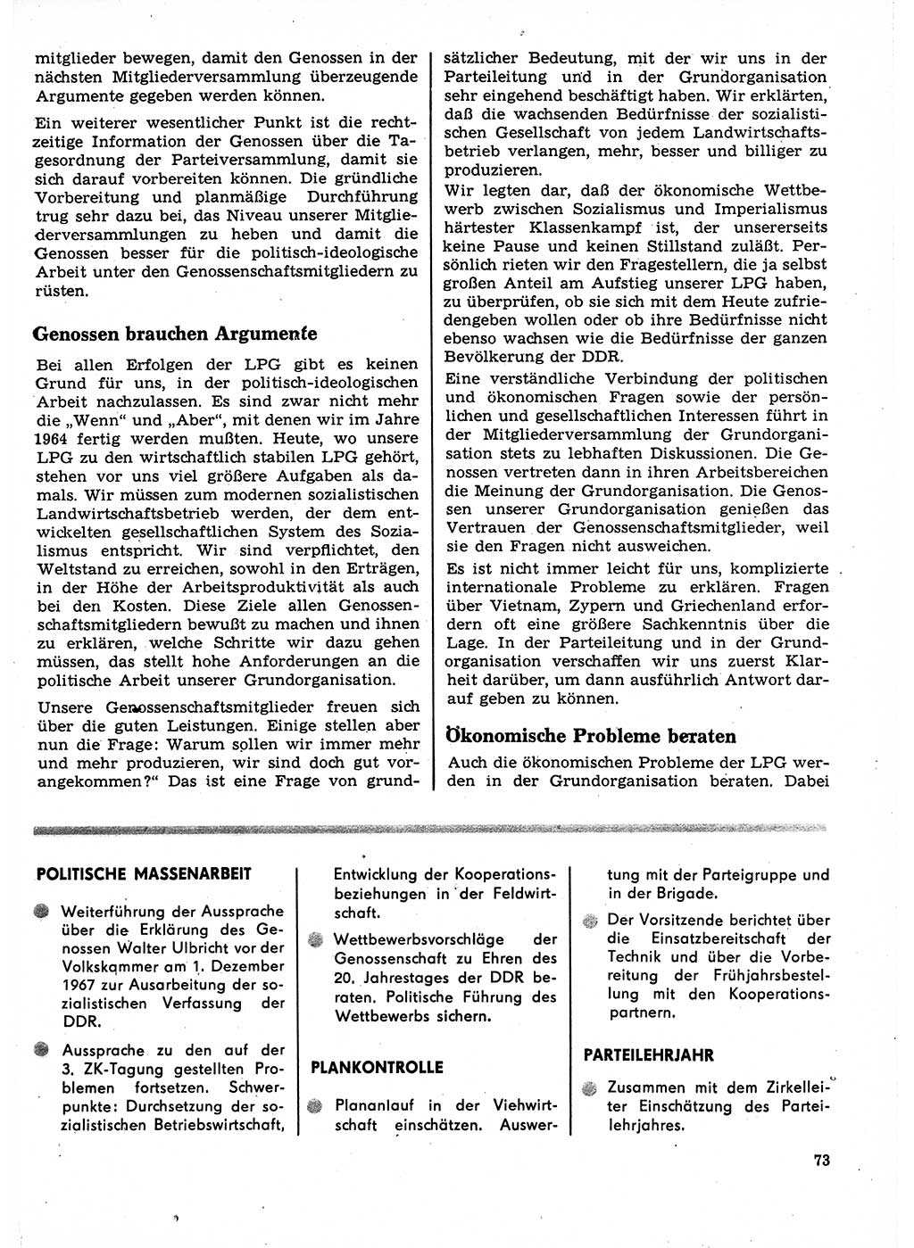 Neuer Weg (NW), Organ des Zentralkomitees (ZK) der SED (Sozialistische Einheitspartei Deutschlands) für Fragen des Parteilebens, 23. Jahrgang [Deutsche Demokratische Republik (DDR)] 1968, Seite 73 (NW ZK SED DDR 1968, S. 73)