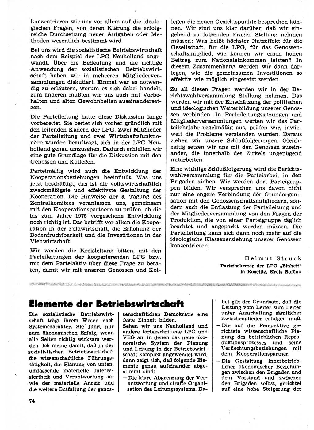 Neuer Weg (NW), Organ des Zentralkomitees (ZK) der SED (Sozialistische Einheitspartei Deutschlands) für Fragen des Parteilebens, 23. Jahrgang [Deutsche Demokratische Republik (DDR)] 1968, Seite 74 (NW ZK SED DDR 1968, S. 74)