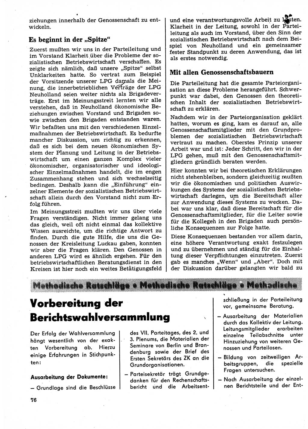 Neuer Weg (NW), Organ des Zentralkomitees (ZK) der SED (Sozialistische Einheitspartei Deutschlands) für Fragen des Parteilebens, 23. Jahrgang [Deutsche Demokratische Republik (DDR)] 1968, Seite 76 (NW ZK SED DDR 1968, S. 76)