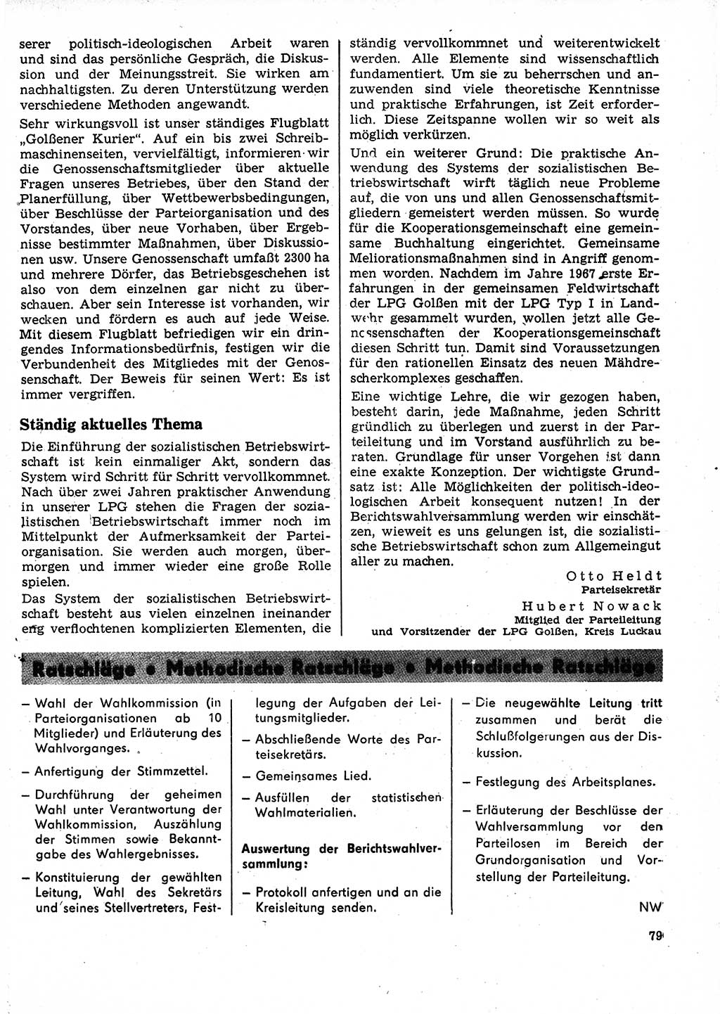 Neuer Weg (NW), Organ des Zentralkomitees (ZK) der SED (Sozialistische Einheitspartei Deutschlands) für Fragen des Parteilebens, 23. Jahrgang [Deutsche Demokratische Republik (DDR)] 1968, Seite 79 (NW ZK SED DDR 1968, S. 79)