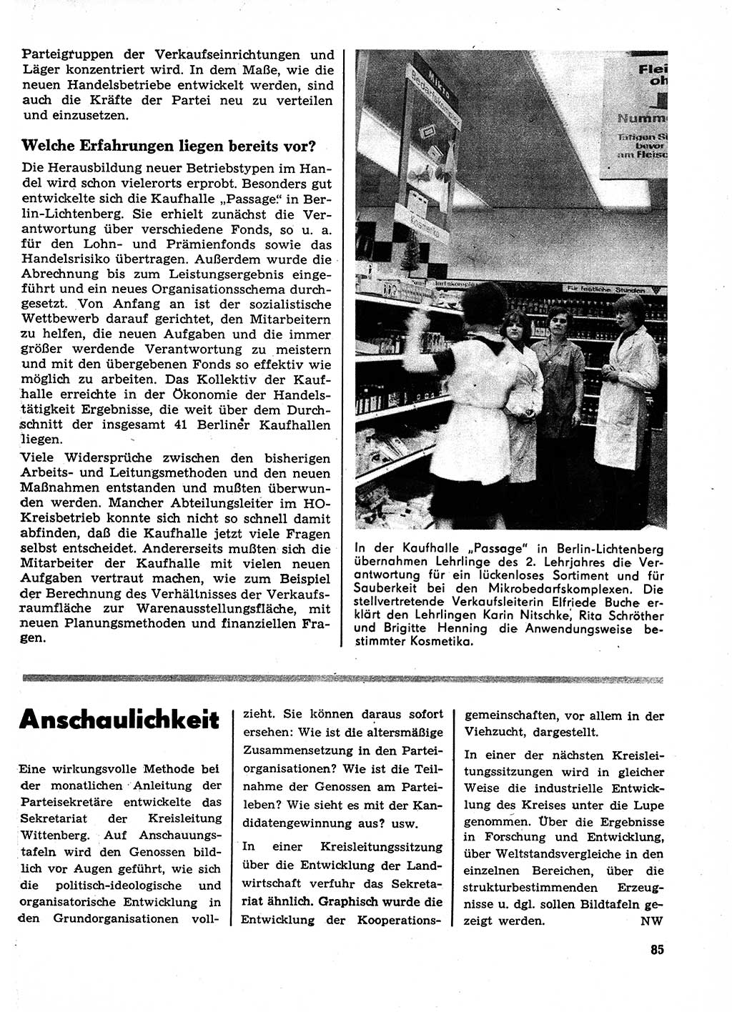 Neuer Weg (NW), Organ des Zentralkomitees (ZK) der SED (Sozialistische Einheitspartei Deutschlands) für Fragen des Parteilebens, 23. Jahrgang [Deutsche Demokratische Republik (DDR)] 1968, Seite 85 (NW ZK SED DDR 1968, S. 85)