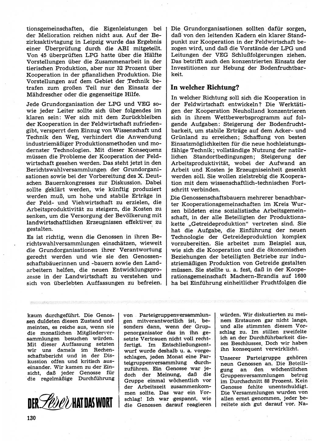 Neuer Weg (NW), Organ des Zentralkomitees (ZK) der SED (Sozialistische Einheitspartei Deutschlands) für Fragen des Parteilebens, 23. Jahrgang [Deutsche Demokratische Republik (DDR)] 1968, Seite 130 (NW ZK SED DDR 1968, S. 130)