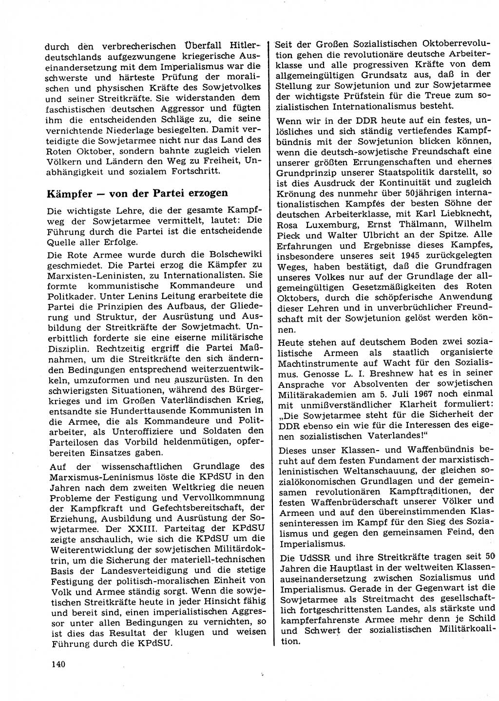 Neuer Weg (NW), Organ des Zentralkomitees (ZK) der SED (Sozialistische Einheitspartei Deutschlands) für Fragen des Parteilebens, 23. Jahrgang [Deutsche Demokratische Republik (DDR)] 1968, Seite 140 (NW ZK SED DDR 1968, S. 140)