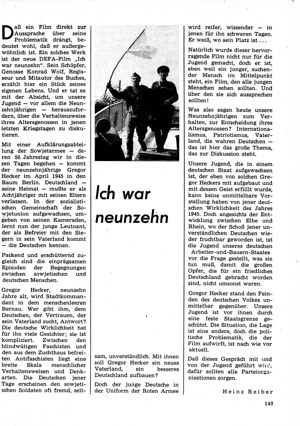 Neuer Weg (NW), Organ des Zentralkomitees (ZK) der SED (Sozialistische Einheitspartei Deutschlands) für Fragen des Parteilebens, 23. Jahrgang [Deutsche Demokratische Republik (DDR)] 1968, Seite 143 (NW ZK SED DDR 1968, S. 143)