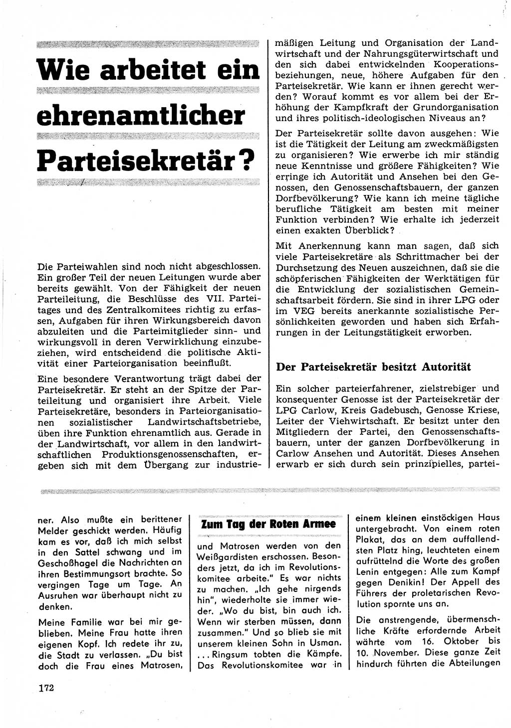 Neuer Weg (NW), Organ des Zentralkomitees (ZK) der SED (Sozialistische Einheitspartei Deutschlands) für Fragen des Parteilebens, 23. Jahrgang [Deutsche Demokratische Republik (DDR)] 1968, Seite 172 (NW ZK SED DDR 1968, S. 172)