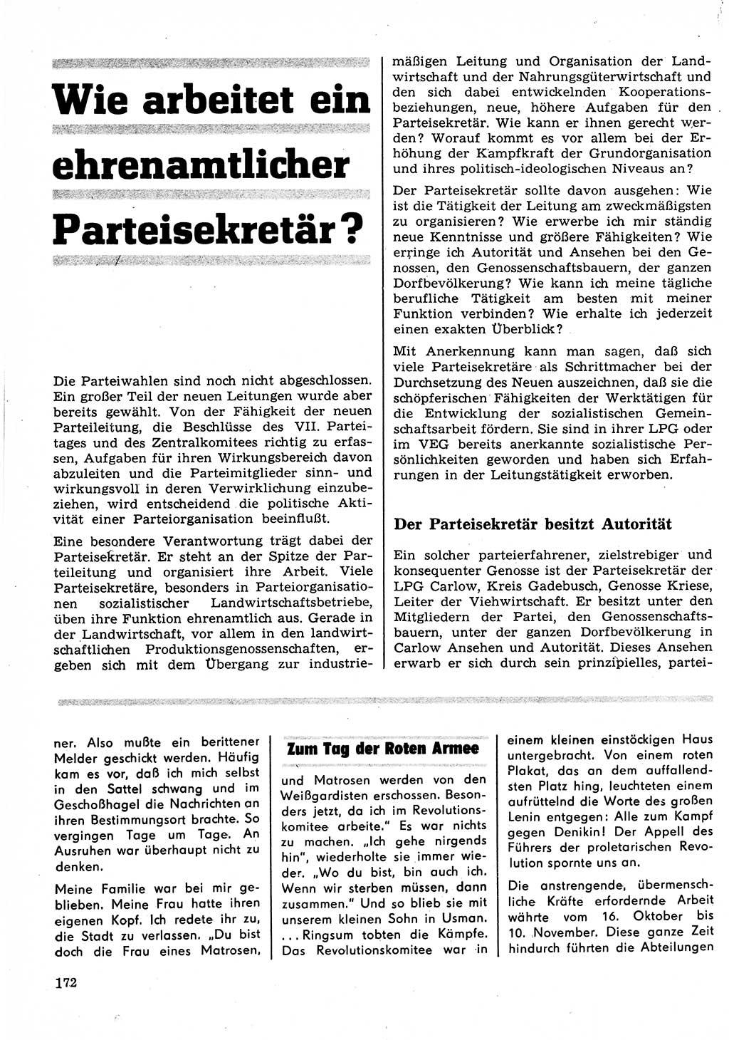 Neuer Weg (NW), Organ des Zentralkomitees (ZK) der SED (Sozialistische Einheitspartei Deutschlands) für Fragen des Parteilebens, 23. Jahrgang [Deutsche Demokratische Republik (DDR)] 1968, Seite 172 (NW ZK SED DDR 1968, S. 172)