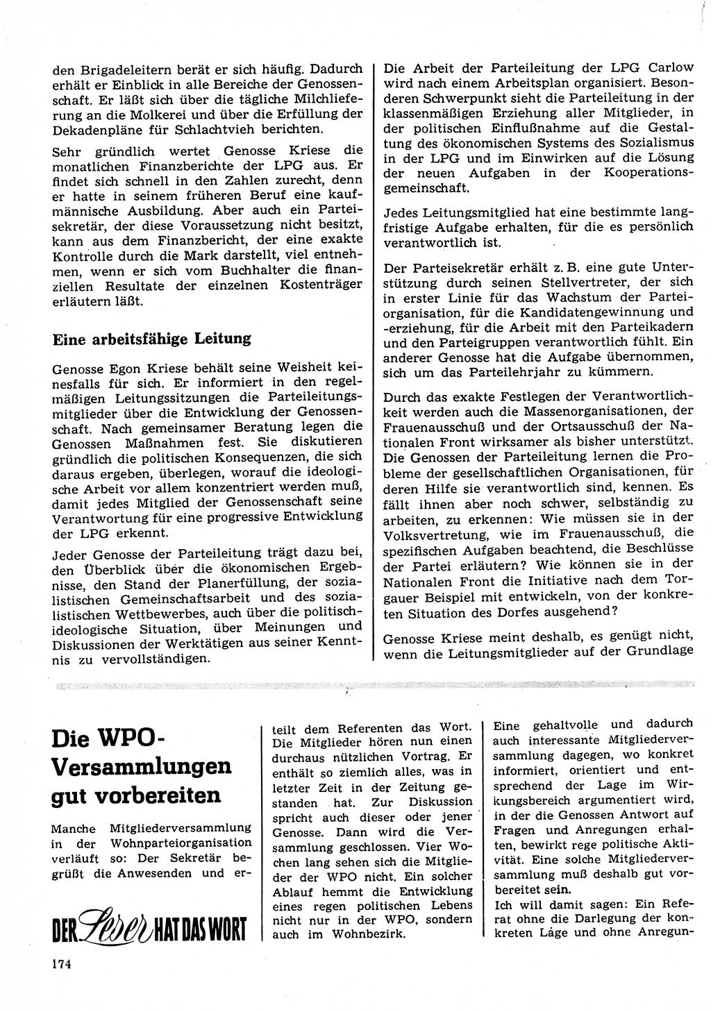 Neuer Weg (NW), Organ des Zentralkomitees (ZK) der SED (Sozialistische Einheitspartei Deutschlands) für Fragen des Parteilebens, 23. Jahrgang [Deutsche Demokratische Republik (DDR)] 1968, Seite 174 (NW ZK SED DDR 1968, S. 174)