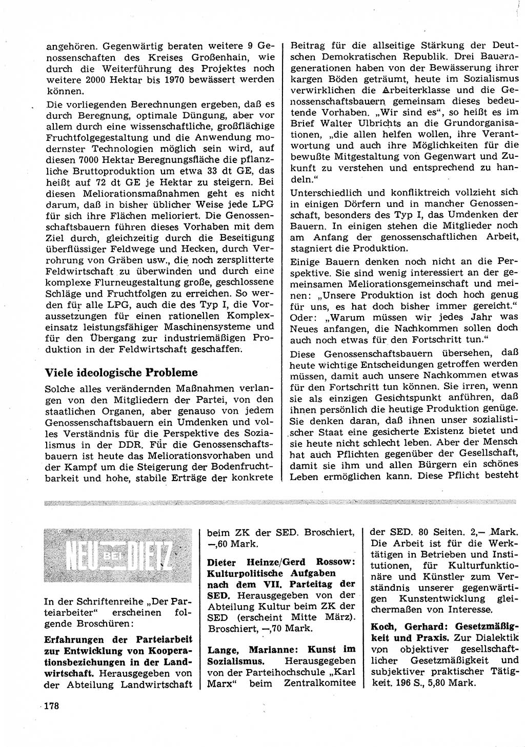 Neuer Weg (NW), Organ des Zentralkomitees (ZK) der SED (Sozialistische Einheitspartei Deutschlands) für Fragen des Parteilebens, 23. Jahrgang [Deutsche Demokratische Republik (DDR)] 1968, Seite 178 (NW ZK SED DDR 1968, S. 178)