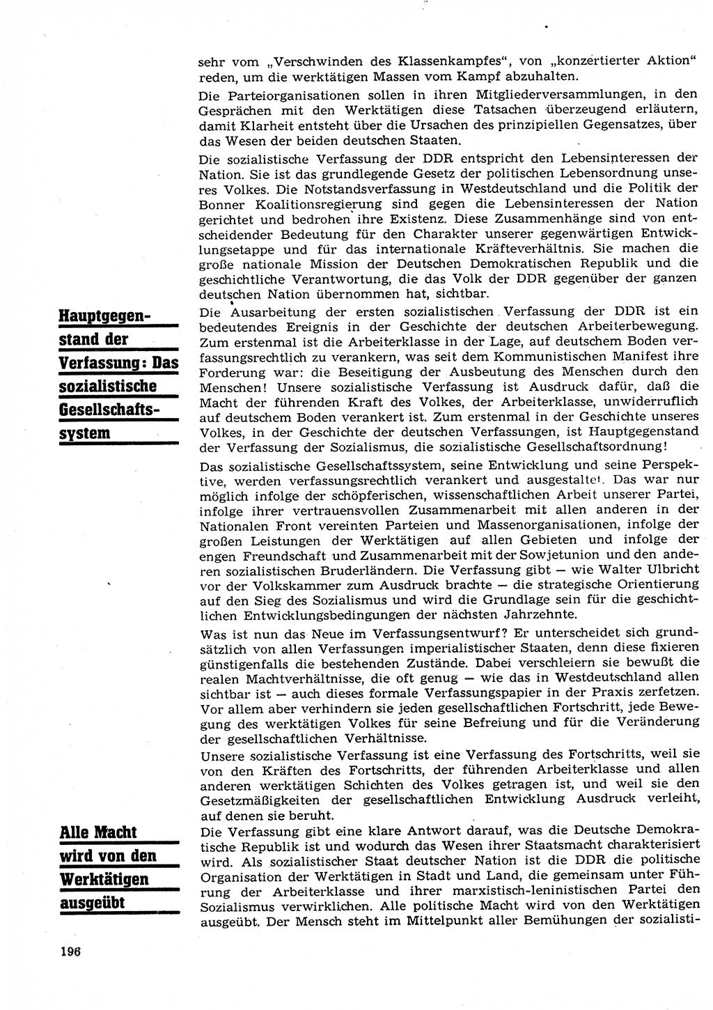 Neuer Weg (NW), Organ des Zentralkomitees (ZK) der SED (Sozialistische Einheitspartei Deutschlands) für Fragen des Parteilebens, 23. Jahrgang [Deutsche Demokratische Republik (DDR)] 1968, Seite 196 (NW ZK SED DDR 1968, S. 196)