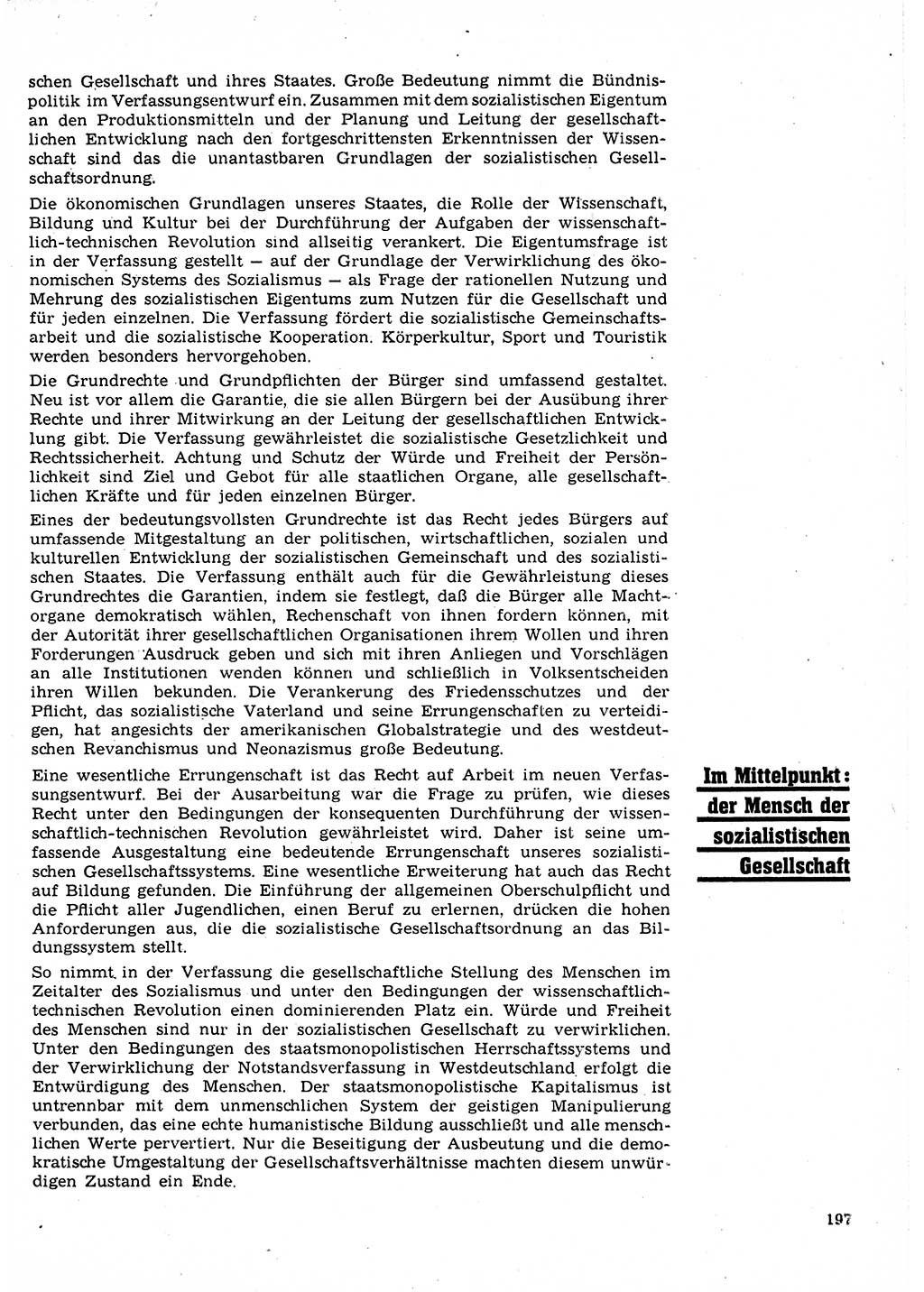 Neuer Weg (NW), Organ des Zentralkomitees (ZK) der SED (Sozialistische Einheitspartei Deutschlands) für Fragen des Parteilebens, 23. Jahrgang [Deutsche Demokratische Republik (DDR)] 1968, Seite 197 (NW ZK SED DDR 1968, S. 197)