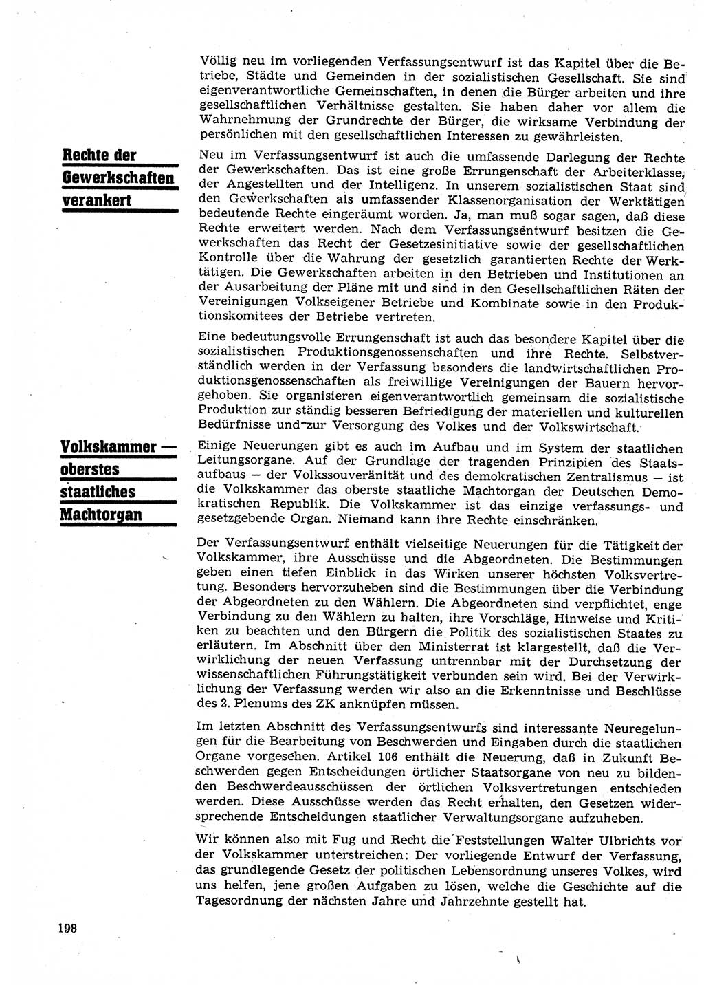 Neuer Weg (NW), Organ des Zentralkomitees (ZK) der SED (Sozialistische Einheitspartei Deutschlands) für Fragen des Parteilebens, 23. Jahrgang [Deutsche Demokratische Republik (DDR)] 1968, Seite 198 (NW ZK SED DDR 1968, S. 198)