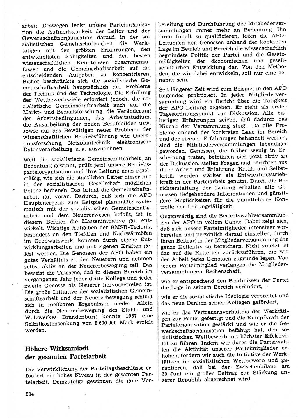 Neuer Weg (NW), Organ des Zentralkomitees (ZK) der SED (Sozialistische Einheitspartei Deutschlands) für Fragen des Parteilebens, 23. Jahrgang [Deutsche Demokratische Republik (DDR)] 1968, Seite 204 (NW ZK SED DDR 1968, S. 204)