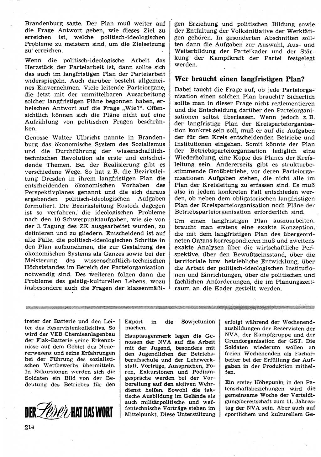 Neuer Weg (NW), Organ des Zentralkomitees (ZK) der SED (Sozialistische Einheitspartei Deutschlands) für Fragen des Parteilebens, 23. Jahrgang [Deutsche Demokratische Republik (DDR)] 1968, Seite 214 (NW ZK SED DDR 1968, S. 214)