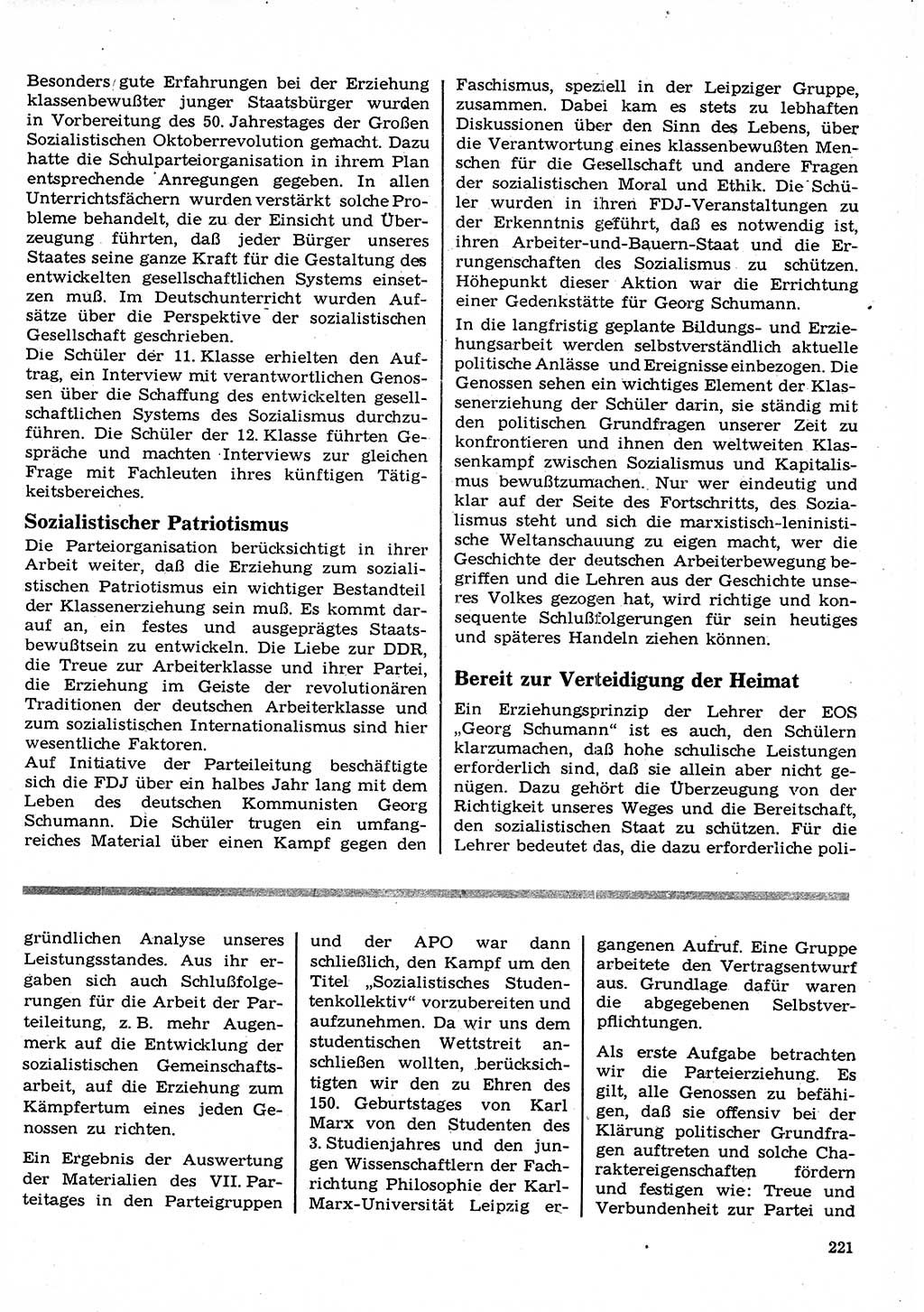 Neuer Weg (NW), Organ des Zentralkomitees (ZK) der SED (Sozialistische Einheitspartei Deutschlands) für Fragen des Parteilebens, 23. Jahrgang [Deutsche Demokratische Republik (DDR)] 1968, Seite 221 (NW ZK SED DDR 1968, S. 221)