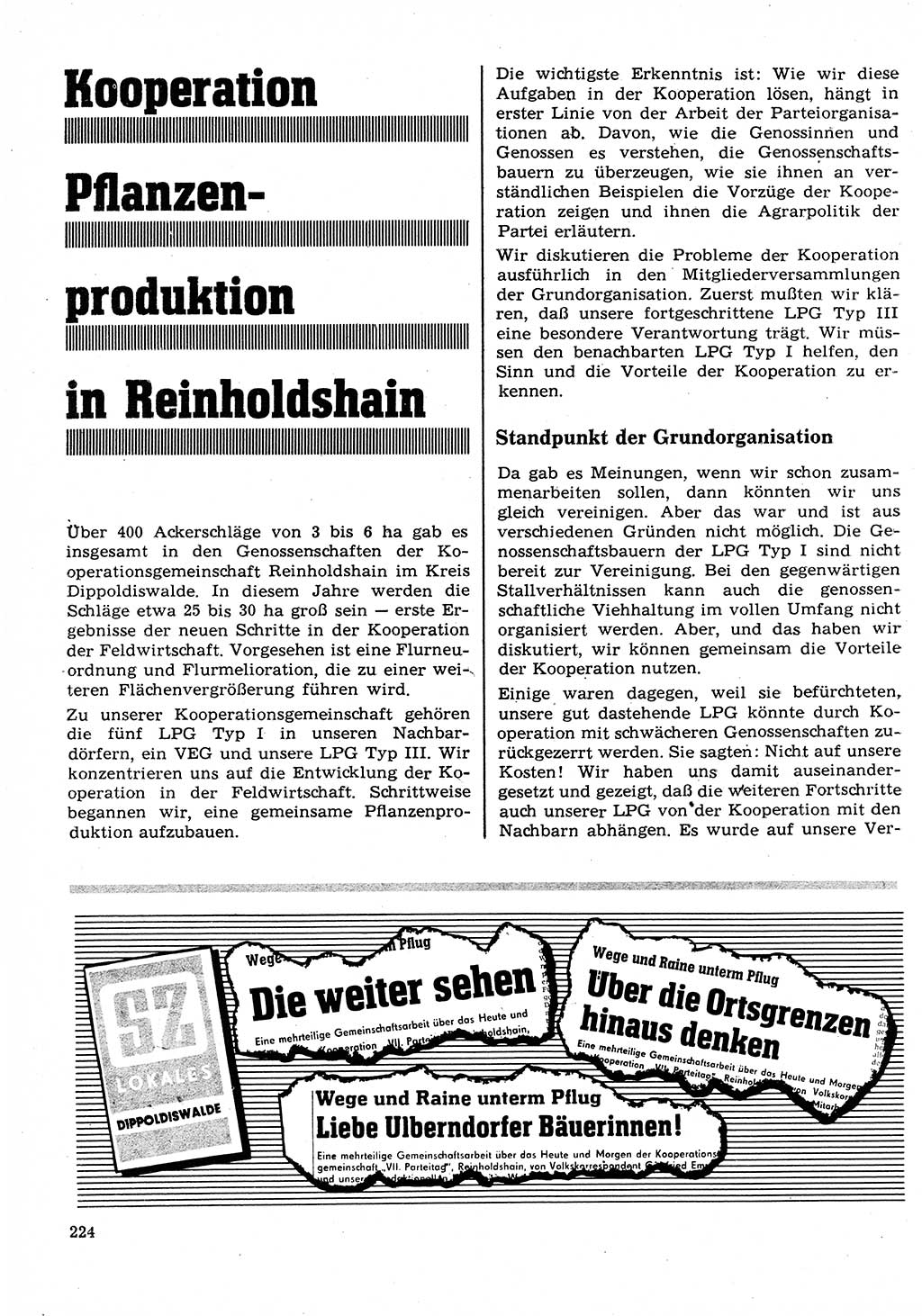 Neuer Weg (NW), Organ des Zentralkomitees (ZK) der SED (Sozialistische Einheitspartei Deutschlands) für Fragen des Parteilebens, 23. Jahrgang [Deutsche Demokratische Republik (DDR)] 1968, Seite 224 (NW ZK SED DDR 1968, S. 224)