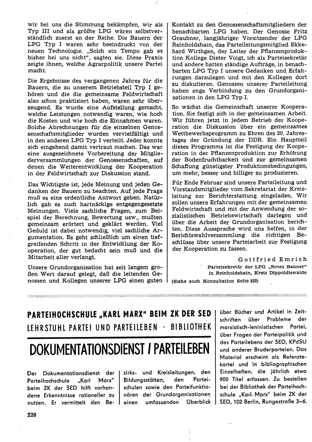 Neuer Weg (NW), Organ des Zentralkomitees (ZK) der SED (Sozialistische Einheitspartei Deutschlands) für Fragen des Parteilebens, 23. Jahrgang [Deutsche Demokratische Republik (DDR)] 1968, Seite 226 (NW ZK SED DDR 1968, S. 226)