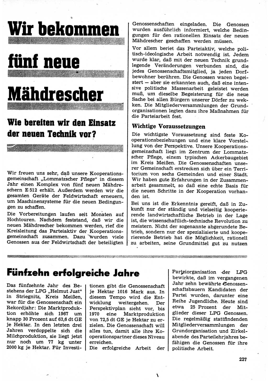 Neuer Weg (NW), Organ des Zentralkomitees (ZK) der SED (Sozialistische Einheitspartei Deutschlands) für Fragen des Parteilebens, 23. Jahrgang [Deutsche Demokratische Republik (DDR)] 1968, Seite 227 (NW ZK SED DDR 1968, S. 227)