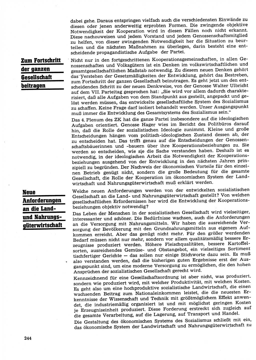 Neuer Weg (NW), Organ des Zentralkomitees (ZK) der SED (Sozialistische Einheitspartei Deutschlands) für Fragen des Parteilebens, 23. Jahrgang [Deutsche Demokratische Republik (DDR)] 1968, Seite 244 (NW ZK SED DDR 1968, S. 244)