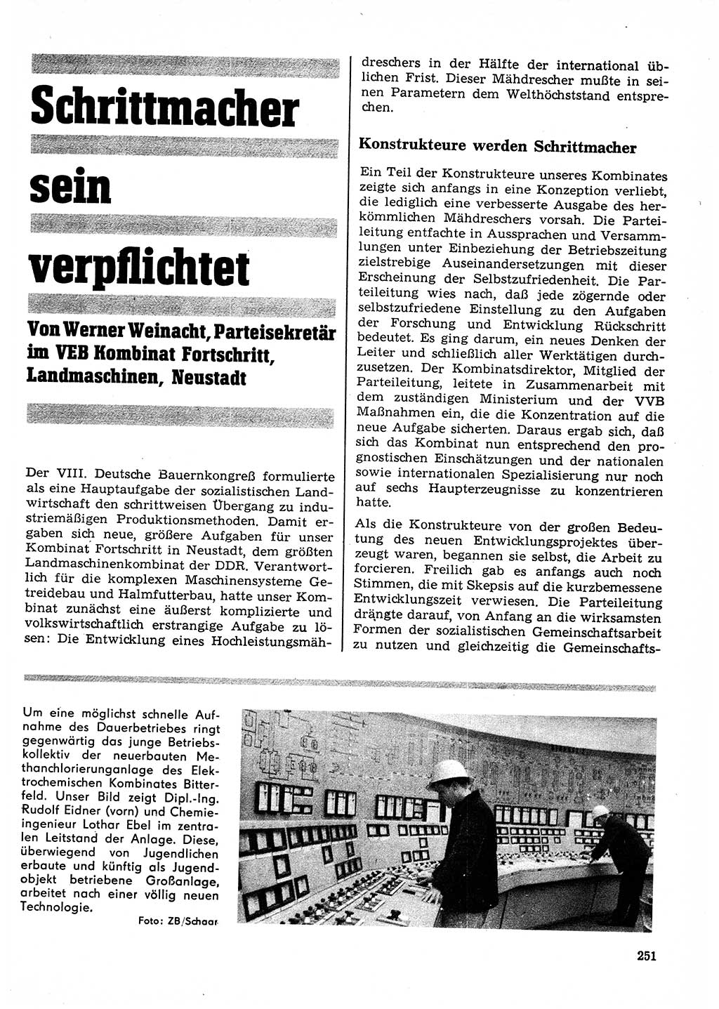 Neuer Weg (NW), Organ des Zentralkomitees (ZK) der SED (Sozialistische Einheitspartei Deutschlands) für Fragen des Parteilebens, 23. Jahrgang [Deutsche Demokratische Republik (DDR)] 1968, Seite 251 (NW ZK SED DDR 1968, S. 251)