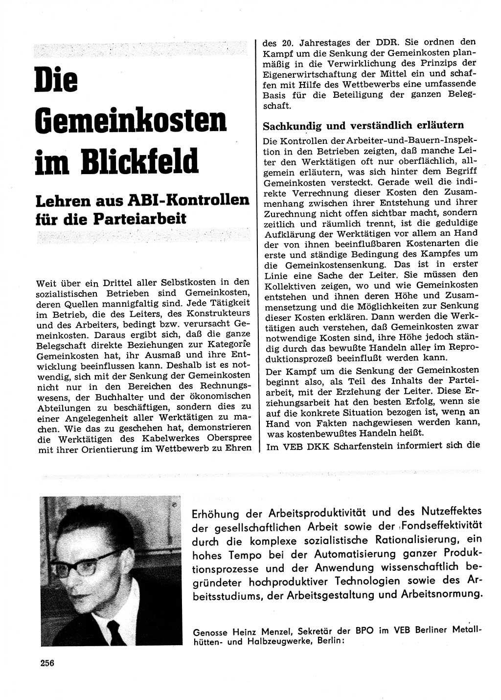 Neuer Weg (NW), Organ des Zentralkomitees (ZK) der SED (Sozialistische Einheitspartei Deutschlands) für Fragen des Parteilebens, 23. Jahrgang [Deutsche Demokratische Republik (DDR)] 1968, Seite 256 (NW ZK SED DDR 1968, S. 256)