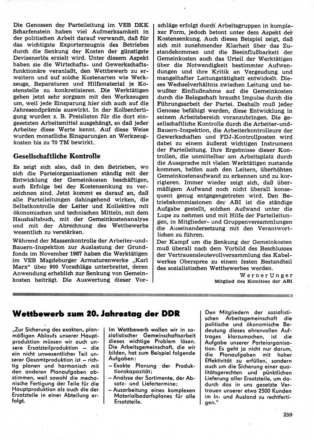 Neuer Weg (NW), Organ des Zentralkomitees (ZK) der SED (Sozialistische Einheitspartei Deutschlands) für Fragen des Parteilebens, 23. Jahrgang [Deutsche Demokratische Republik (DDR)] 1968, Seite 259 (NW ZK SED DDR 1968, S. 259)
