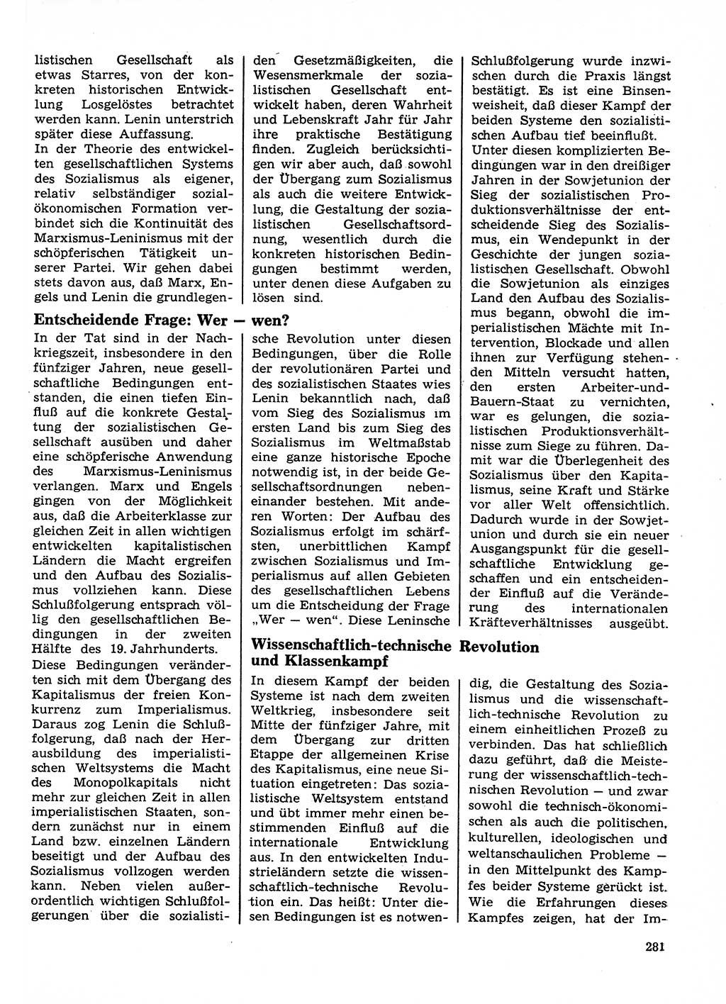 Neuer Weg (NW), Organ des Zentralkomitees (ZK) der SED (Sozialistische Einheitspartei Deutschlands) für Fragen des Parteilebens, 23. Jahrgang [Deutsche Demokratische Republik (DDR)] 1968, Seite 281 (NW ZK SED DDR 1968, S. 281)