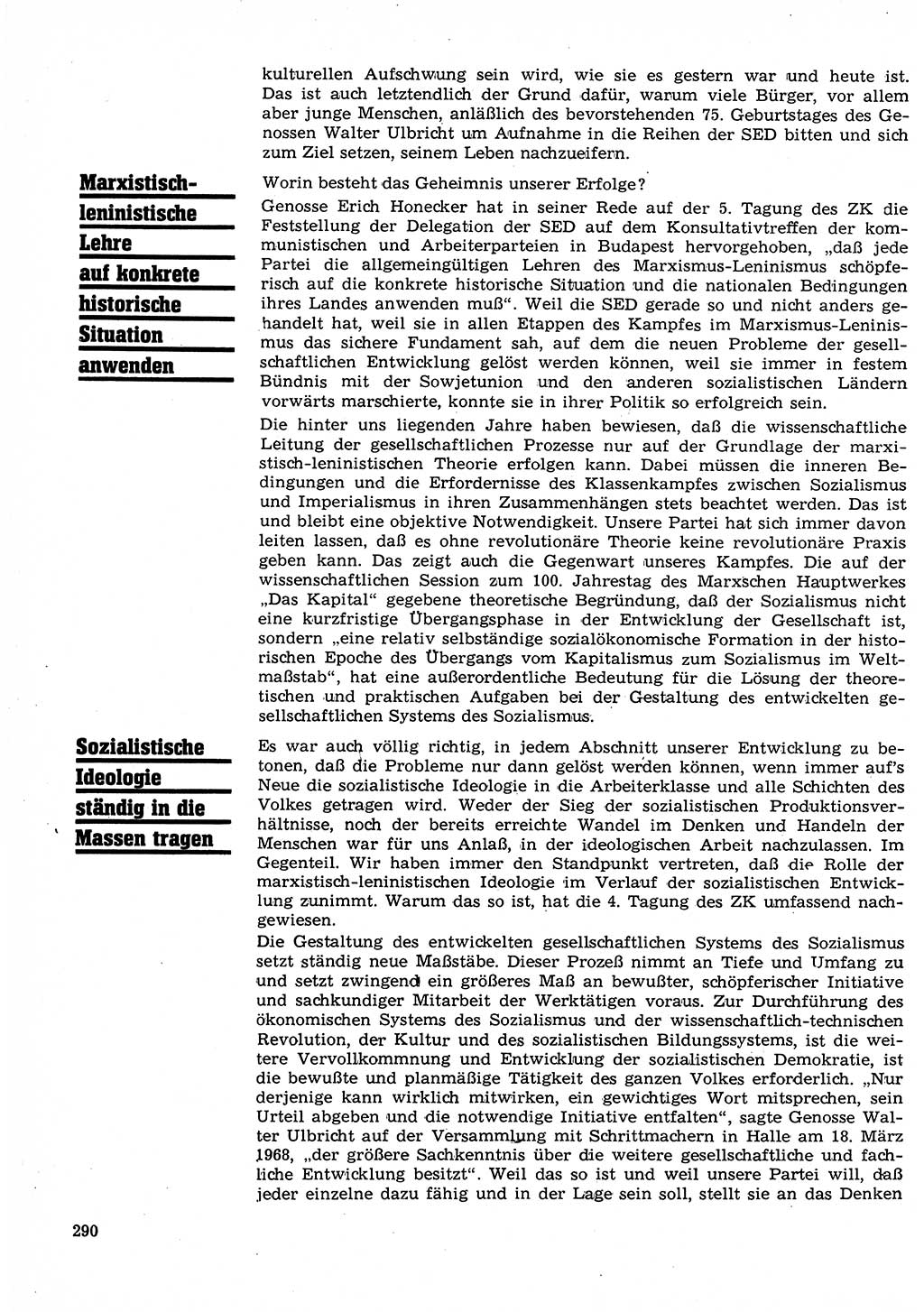 Neuer Weg (NW), Organ des Zentralkomitees (ZK) der SED (Sozialistische Einheitspartei Deutschlands) für Fragen des Parteilebens, 23. Jahrgang [Deutsche Demokratische Republik (DDR)] 1968, Seite 290 (NW ZK SED DDR 1968, S. 290)