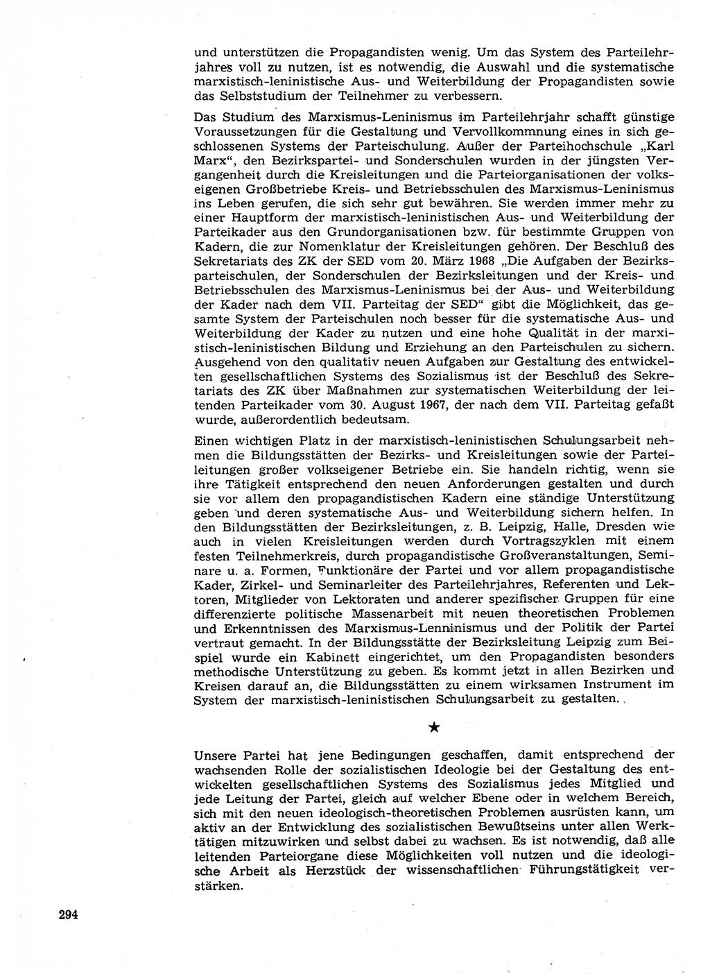 Neuer Weg (NW), Organ des Zentralkomitees (ZK) der SED (Sozialistische Einheitspartei Deutschlands) für Fragen des Parteilebens, 23. Jahrgang [Deutsche Demokratische Republik (DDR)] 1968, Seite 294 (NW ZK SED DDR 1968, S. 294)