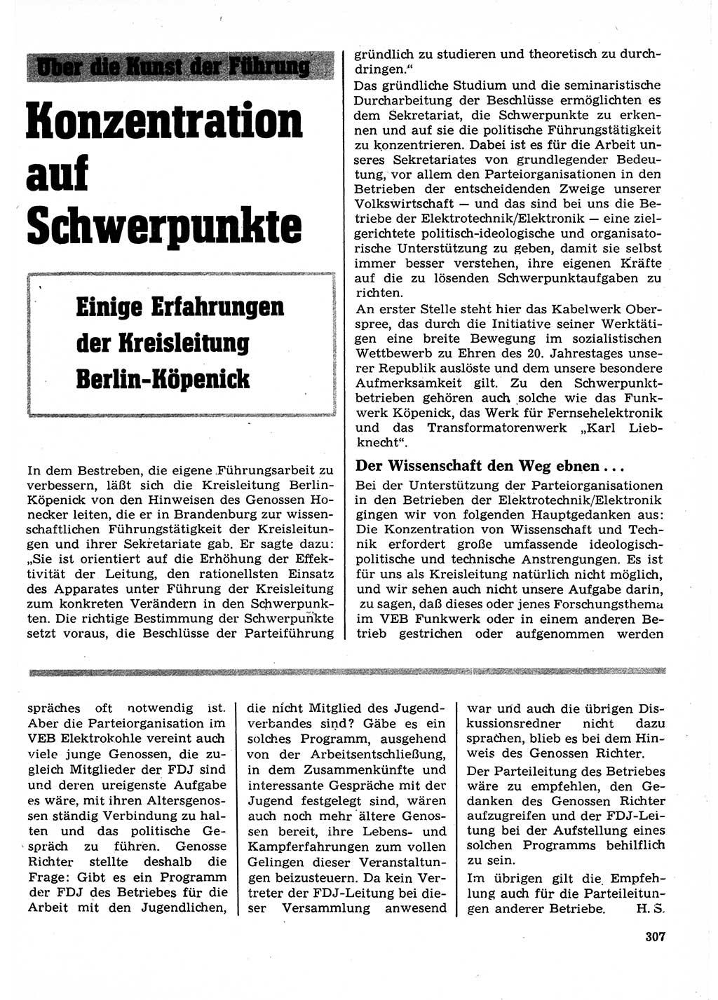 Neuer Weg (NW), Organ des Zentralkomitees (ZK) der SED (Sozialistische Einheitspartei Deutschlands) für Fragen des Parteilebens, 23. Jahrgang [Deutsche Demokratische Republik (DDR)] 1968, Seite 307 (NW ZK SED DDR 1968, S. 307)