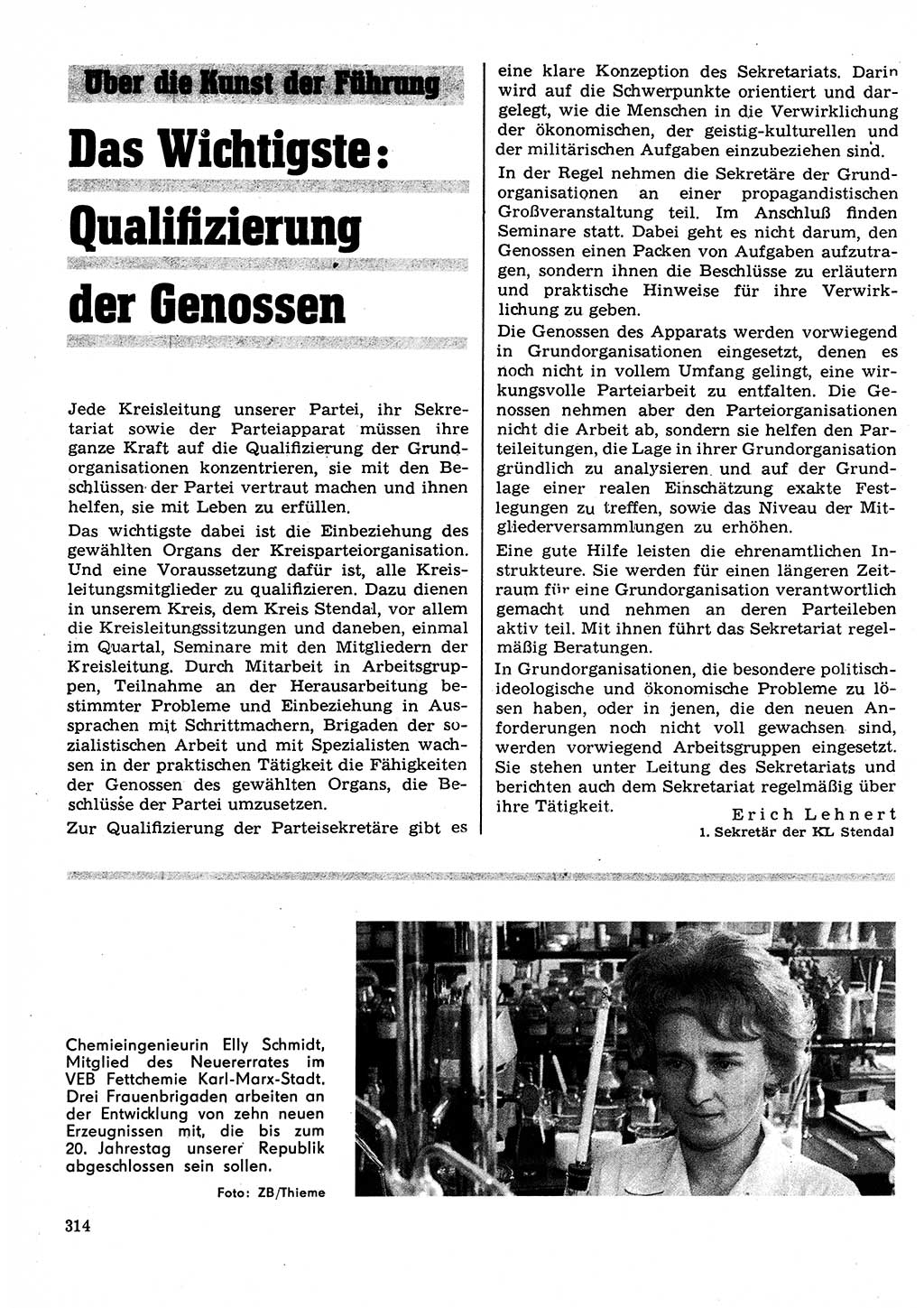 Neuer Weg (NW), Organ des Zentralkomitees (ZK) der SED (Sozialistische Einheitspartei Deutschlands) für Fragen des Parteilebens, 23. Jahrgang [Deutsche Demokratische Republik (DDR)] 1968, Seite 314 (NW ZK SED DDR 1968, S. 314)