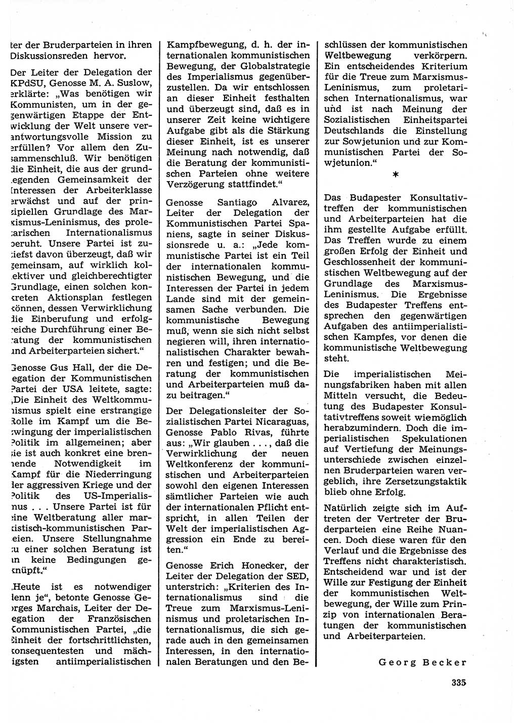 Neuer Weg (NW), Organ des Zentralkomitees (ZK) der SED (Sozialistische Einheitspartei Deutschlands) für Fragen des Parteilebens, 23. Jahrgang [Deutsche Demokratische Republik (DDR)] 1968, Seite 335 (NW ZK SED DDR 1968, S. 335)