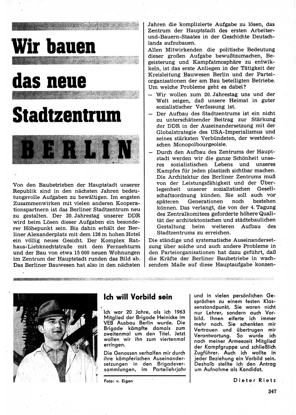 Neuer Weg (NW), Organ des Zentralkomitees (ZK) der SED (Sozialistische Einheitspartei Deutschlands) für Fragen des Parteilebens, 23. Jahrgang [Deutsche Demokratische Republik (DDR)] 1968, Seite 347 (NW ZK SED DDR 1968, S. 347)