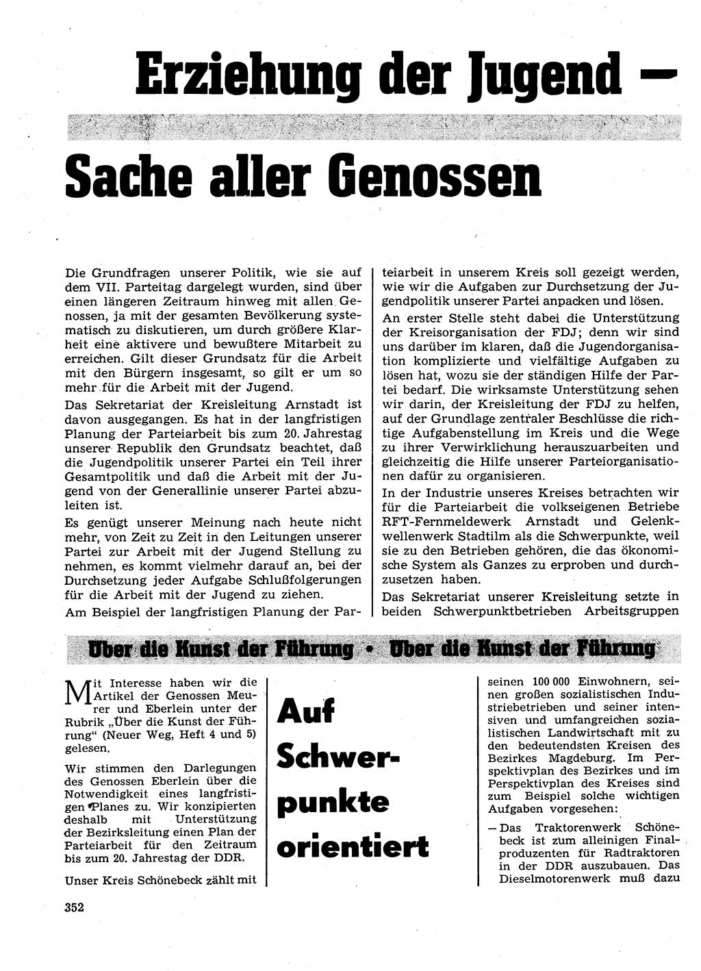 Neuer Weg (NW), Organ des Zentralkomitees (ZK) der SED (Sozialistische Einheitspartei Deutschlands) für Fragen des Parteilebens, 23. Jahrgang [Deutsche Demokratische Republik (DDR)] 1968, Seite 352 (NW ZK SED DDR 1968, S. 352)