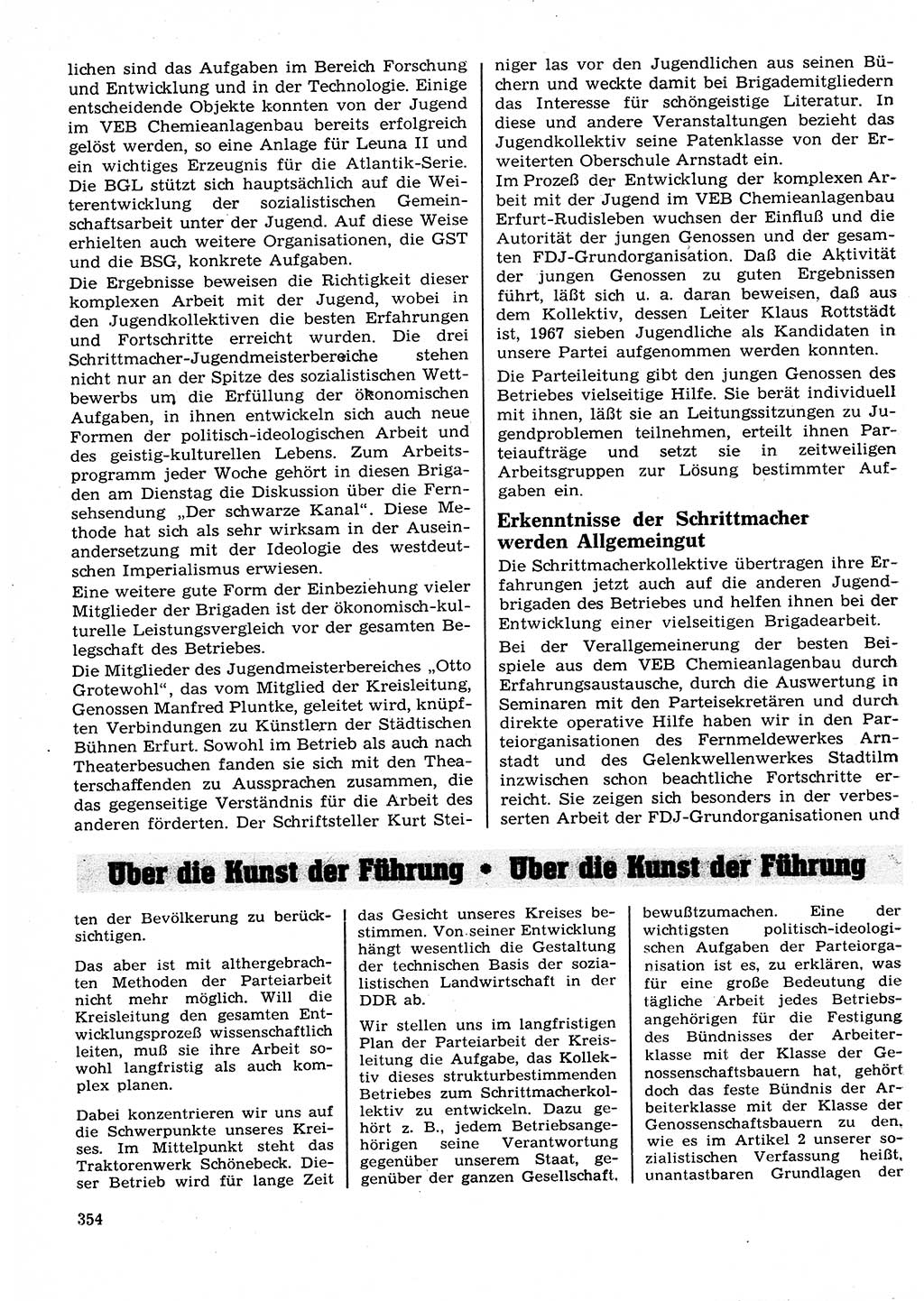 Neuer Weg (NW), Organ des Zentralkomitees (ZK) der SED (Sozialistische Einheitspartei Deutschlands) für Fragen des Parteilebens, 23. Jahrgang [Deutsche Demokratische Republik (DDR)] 1968, Seite 354 (NW ZK SED DDR 1968, S. 354)