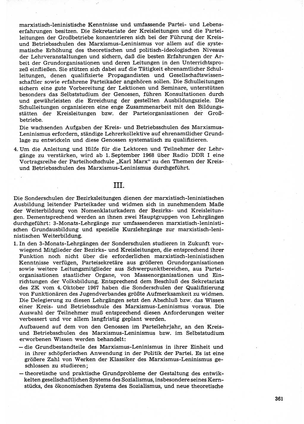 Neuer Weg (NW), Organ des Zentralkomitees (ZK) der SED (Sozialistische Einheitspartei Deutschlands) für Fragen des Parteilebens, 23. Jahrgang [Deutsche Demokratische Republik (DDR)] 1968, Seite 361 (NW ZK SED DDR 1968, S. 361)