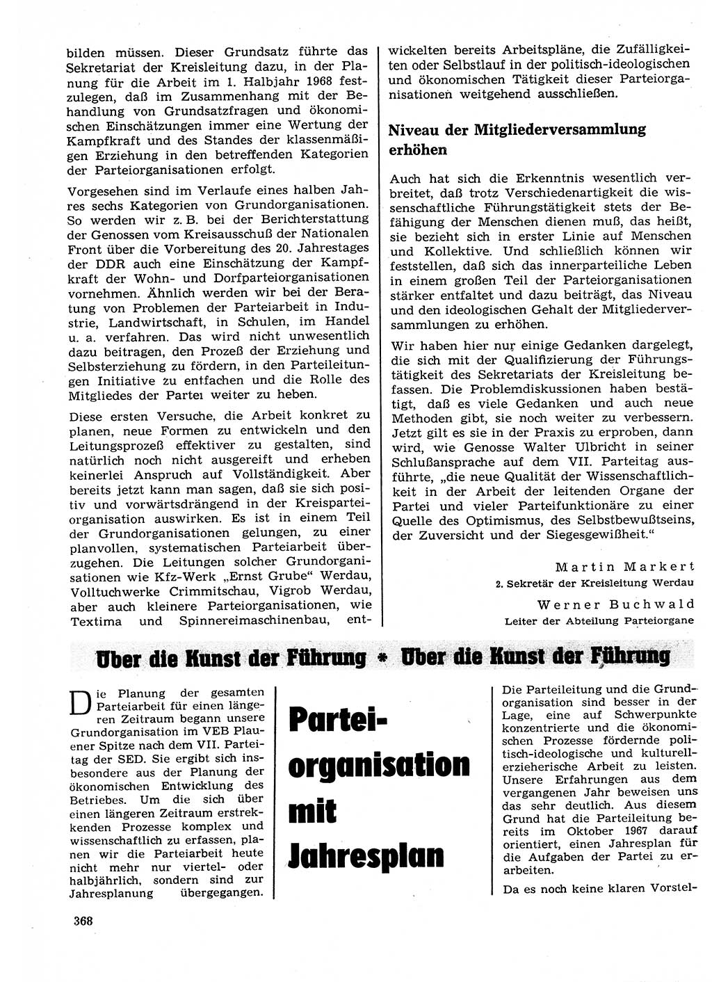 Neuer Weg (NW), Organ des Zentralkomitees (ZK) der SED (Sozialistische Einheitspartei Deutschlands) für Fragen des Parteilebens, 23. Jahrgang [Deutsche Demokratische Republik (DDR)] 1968, Seite 368 (NW ZK SED DDR 1968, S. 368)