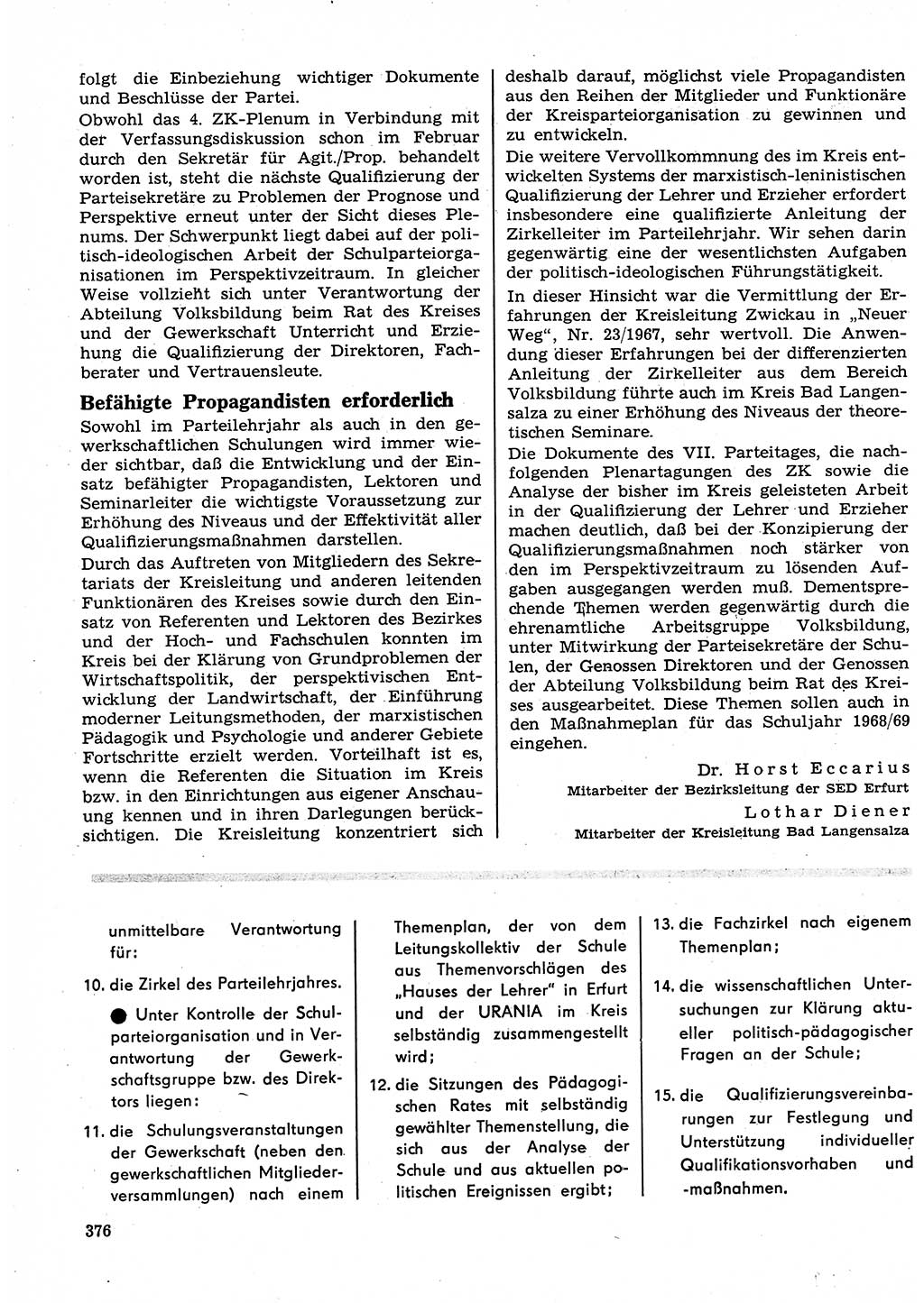 Neuer Weg (NW), Organ des Zentralkomitees (ZK) der SED (Sozialistische Einheitspartei Deutschlands) für Fragen des Parteilebens, 23. Jahrgang [Deutsche Demokratische Republik (DDR)] 1968, Seite 376 (NW ZK SED DDR 1968, S. 376)