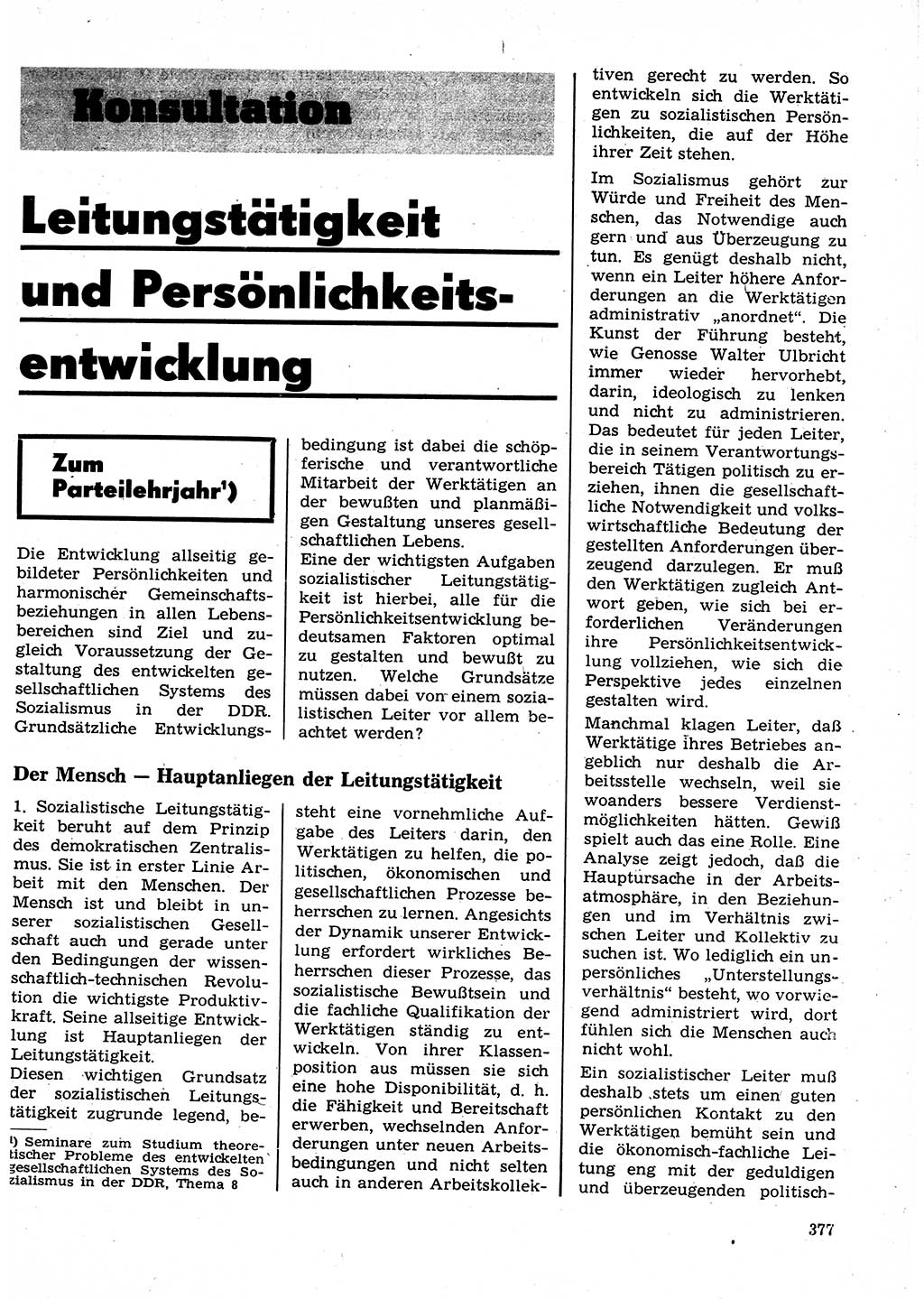 Neuer Weg (NW), Organ des Zentralkomitees (ZK) der SED (Sozialistische Einheitspartei Deutschlands) für Fragen des Parteilebens, 23. Jahrgang [Deutsche Demokratische Republik (DDR)] 1968, Seite 377 (NW ZK SED DDR 1968, S. 377)